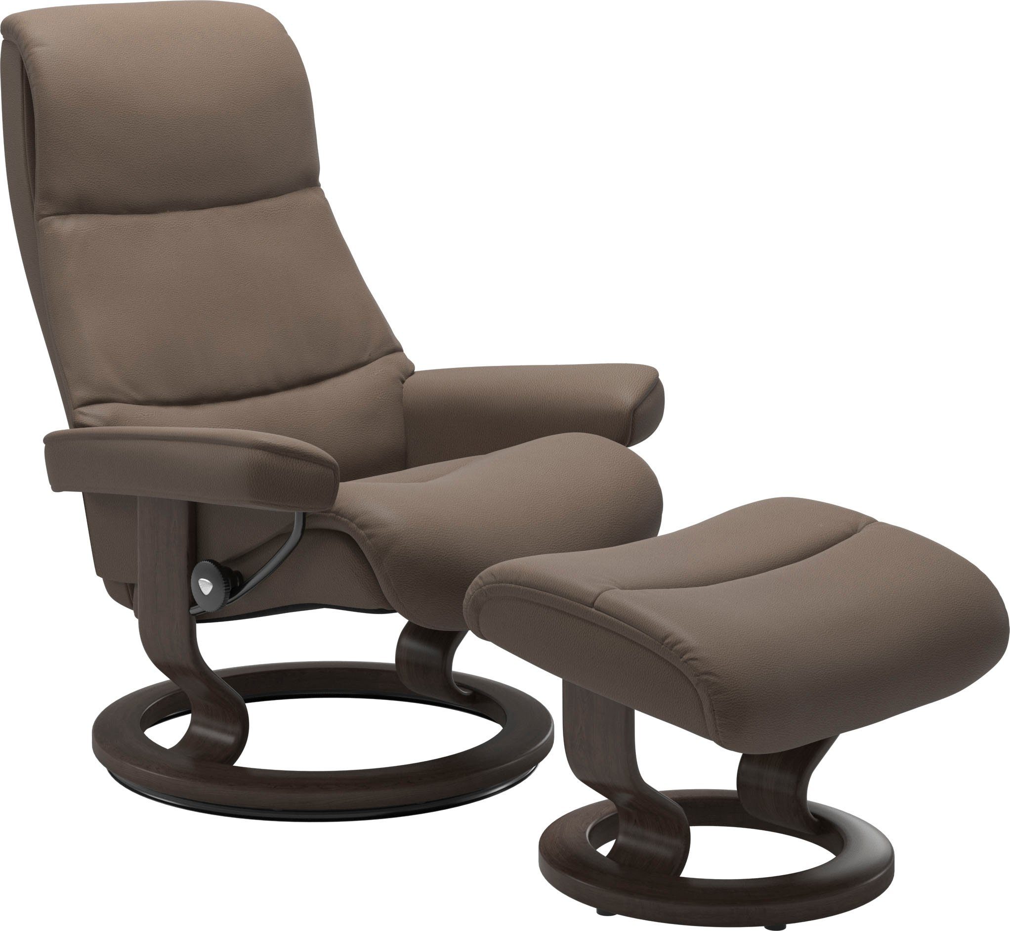 Stressless® Relaxsessel View (Set, Relaxsessel mit Hocker), mit Classic Base, Größe S,Gestell Wenge | Funktionssessel