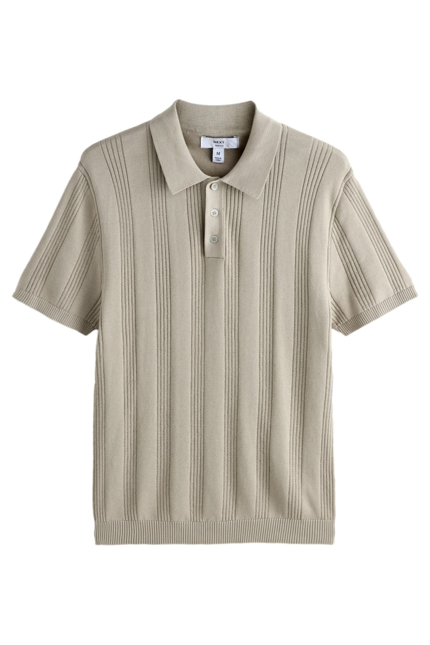 Next Poloshirt Slim Fit Strick-Polohemd mit Pointelle-Streifen (1-tlg) günstig online kaufen