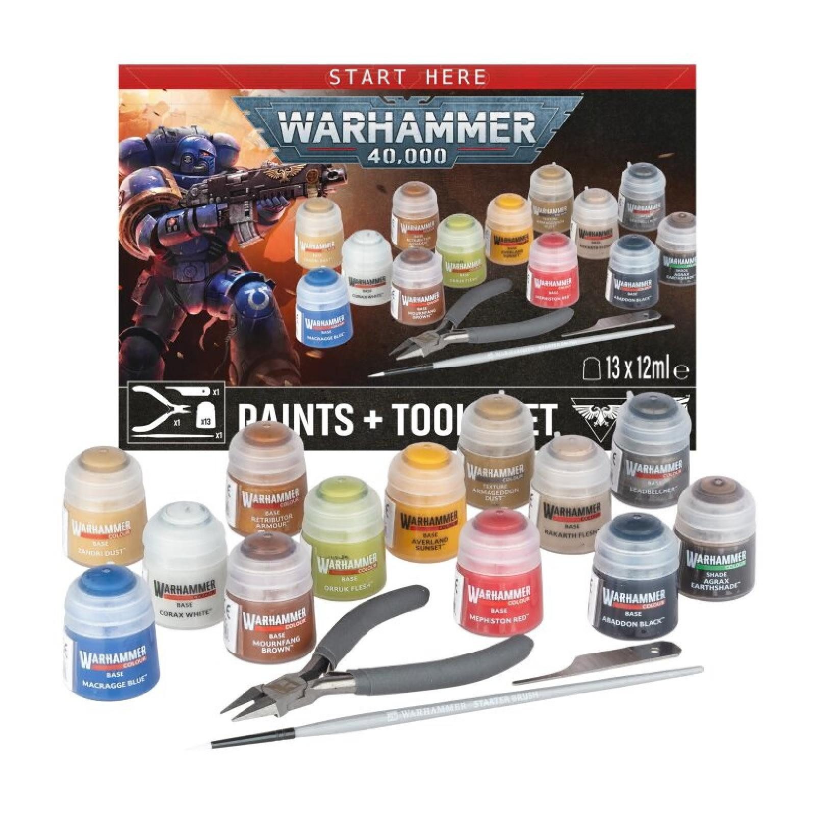 Games Workshop Modellbausatz Warhammer 40000 - Paints + Tools Set (ENG)