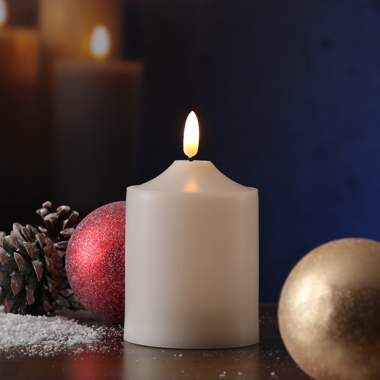 MARELIDA LED-Kerze für Außen flackernde Flamme H: 12,5cm D: 7,5cm outdoor T günstig online kaufen