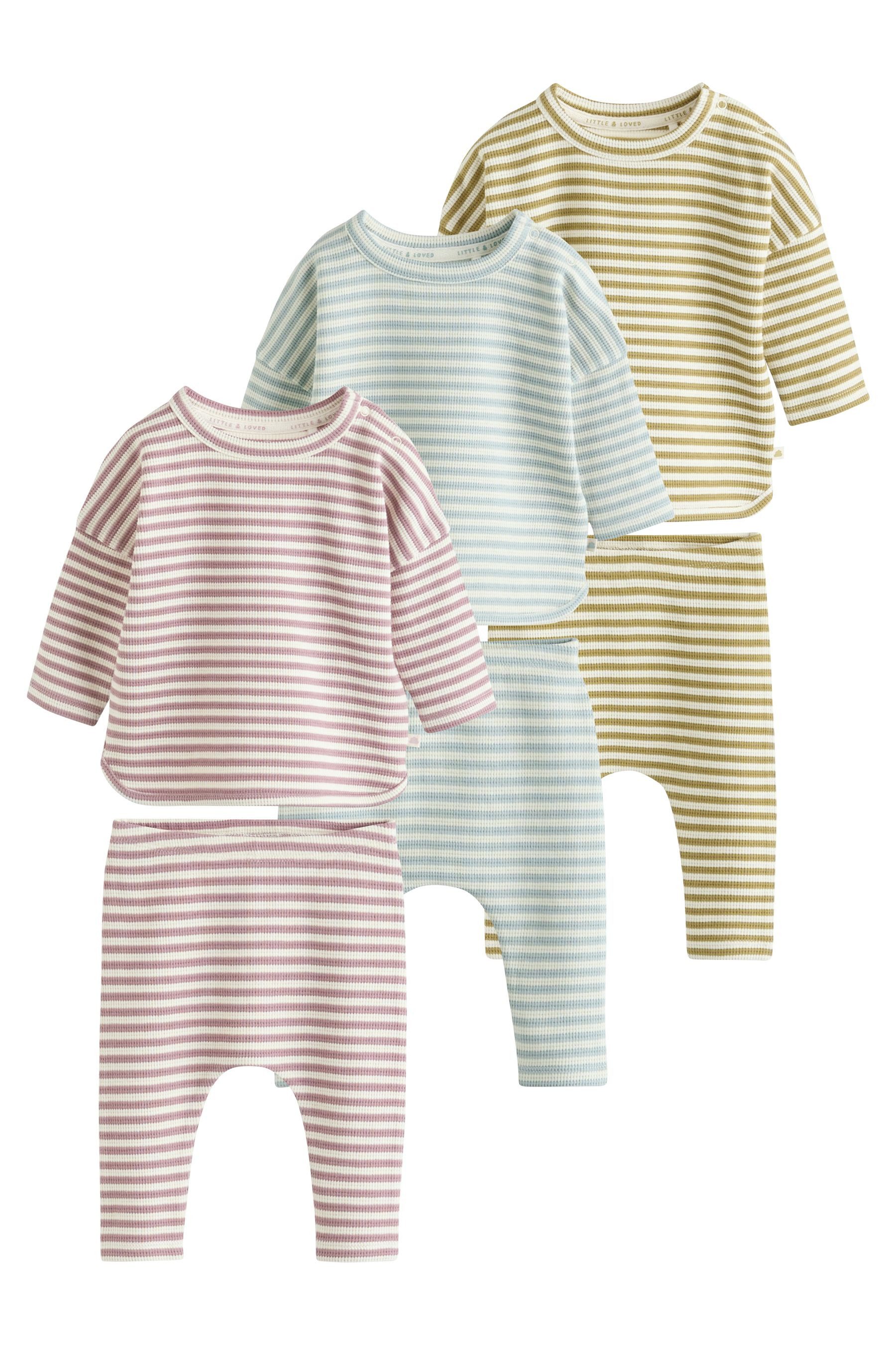Langarmshirt & Leggings 6-teiliges Baby-Set mit Oberteil und Leggings
