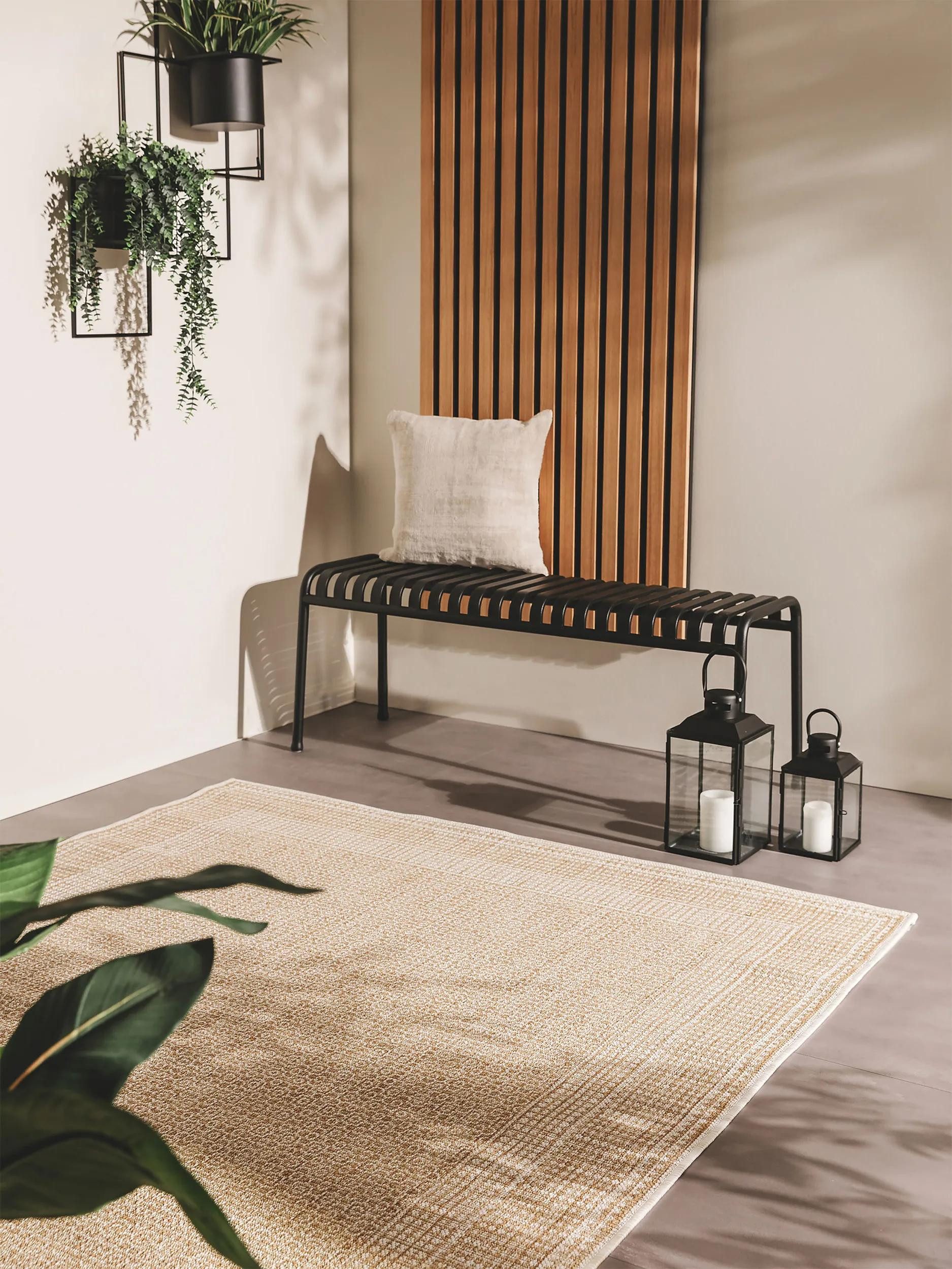 benuta Outdoorteppich Cleo, rechteckig, Höhe: 5 mm, Teppich Wohnzimmer, Schlafzimmer, Esszimmer, Flur, Kunstfaser, Cozy