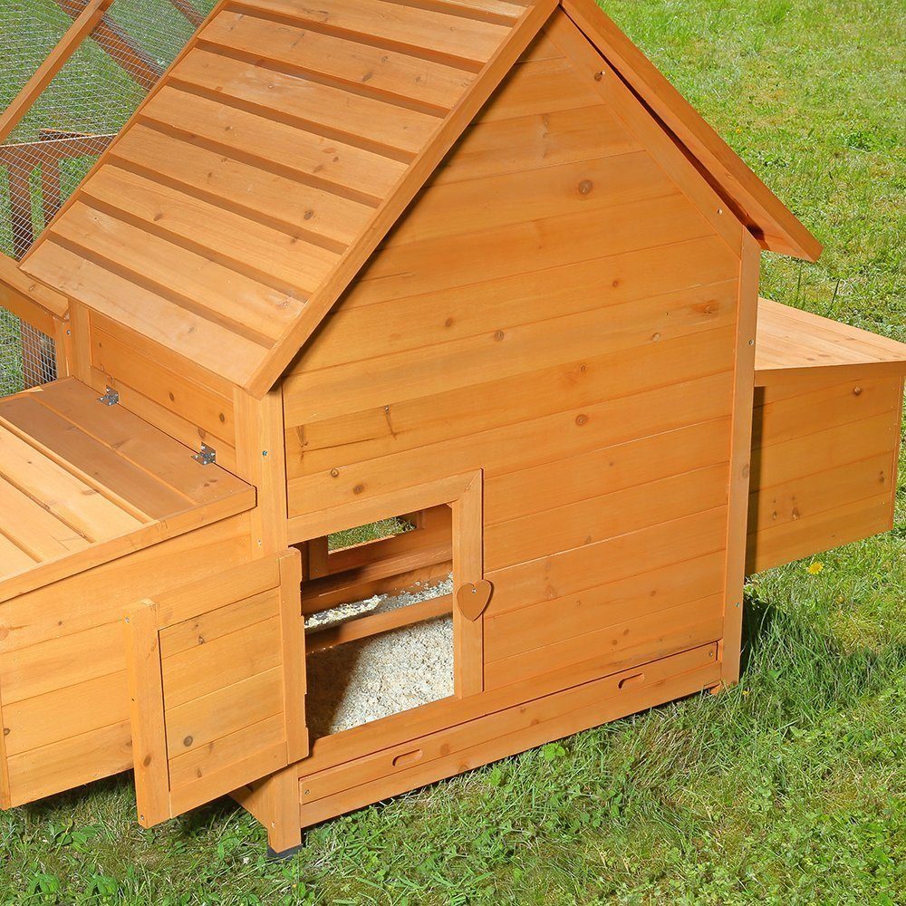 Melko Hühnerstall Hühnerstall Hühnerhaus Kleintierstall aus Holz Gehege Hasenstall Käfig, Front- und Rückseitenausgang