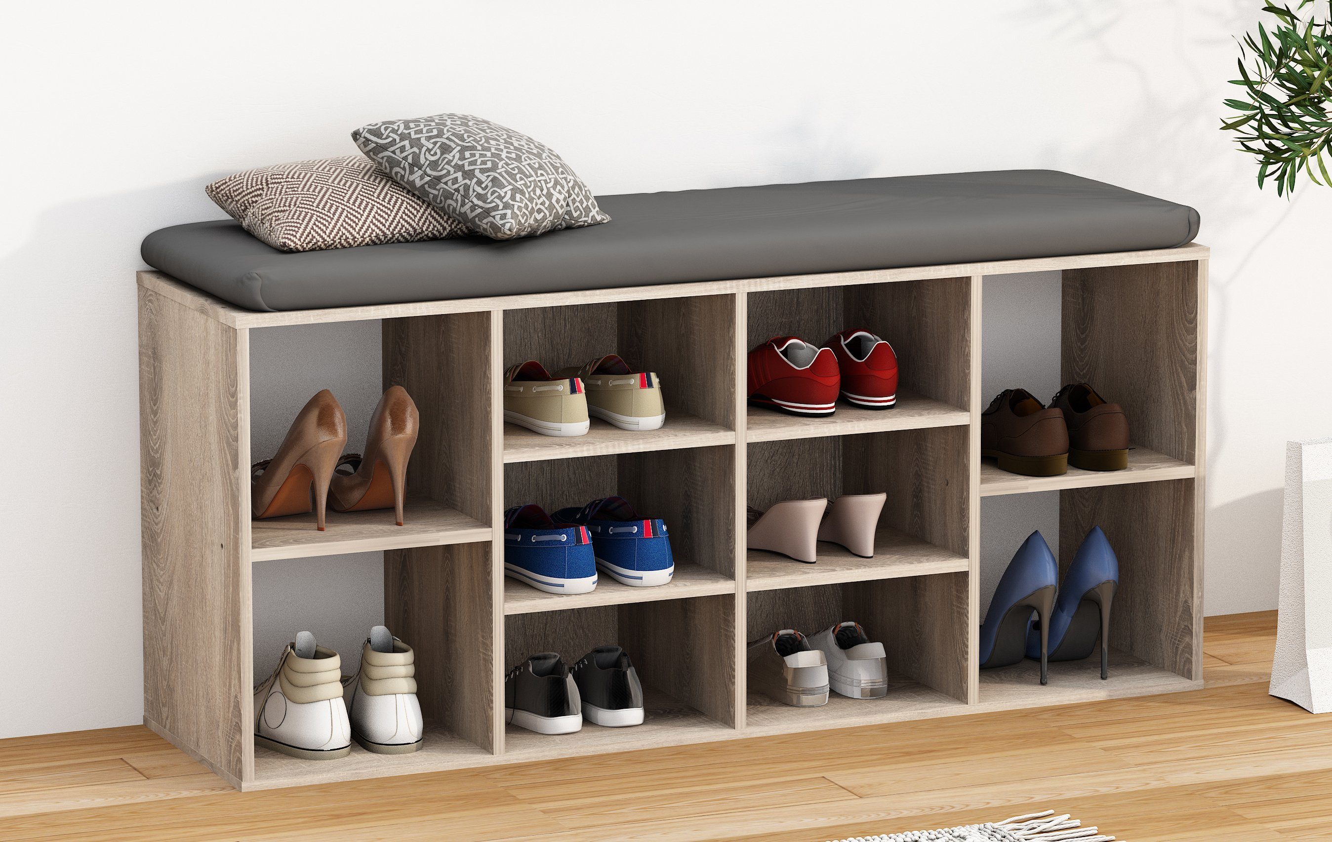 VCM Schuhregal Schuhschrank Hinsol H. 50 x B. 104 x T. 30 cm