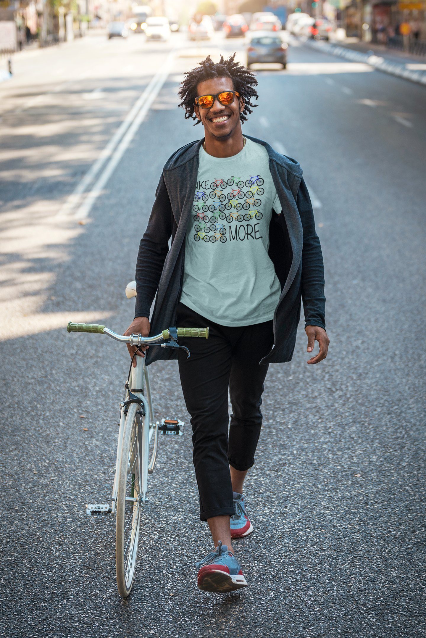 Baddery Print-Shirt Fahrrad T-Shirt: "Bike More", günstig online kaufen