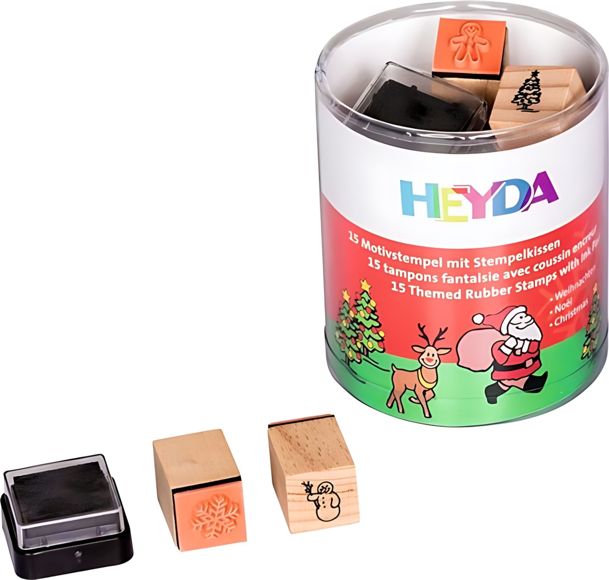 Heyda Stempel HEYDA 204888480 Stempel-Set Weihnachten Holz