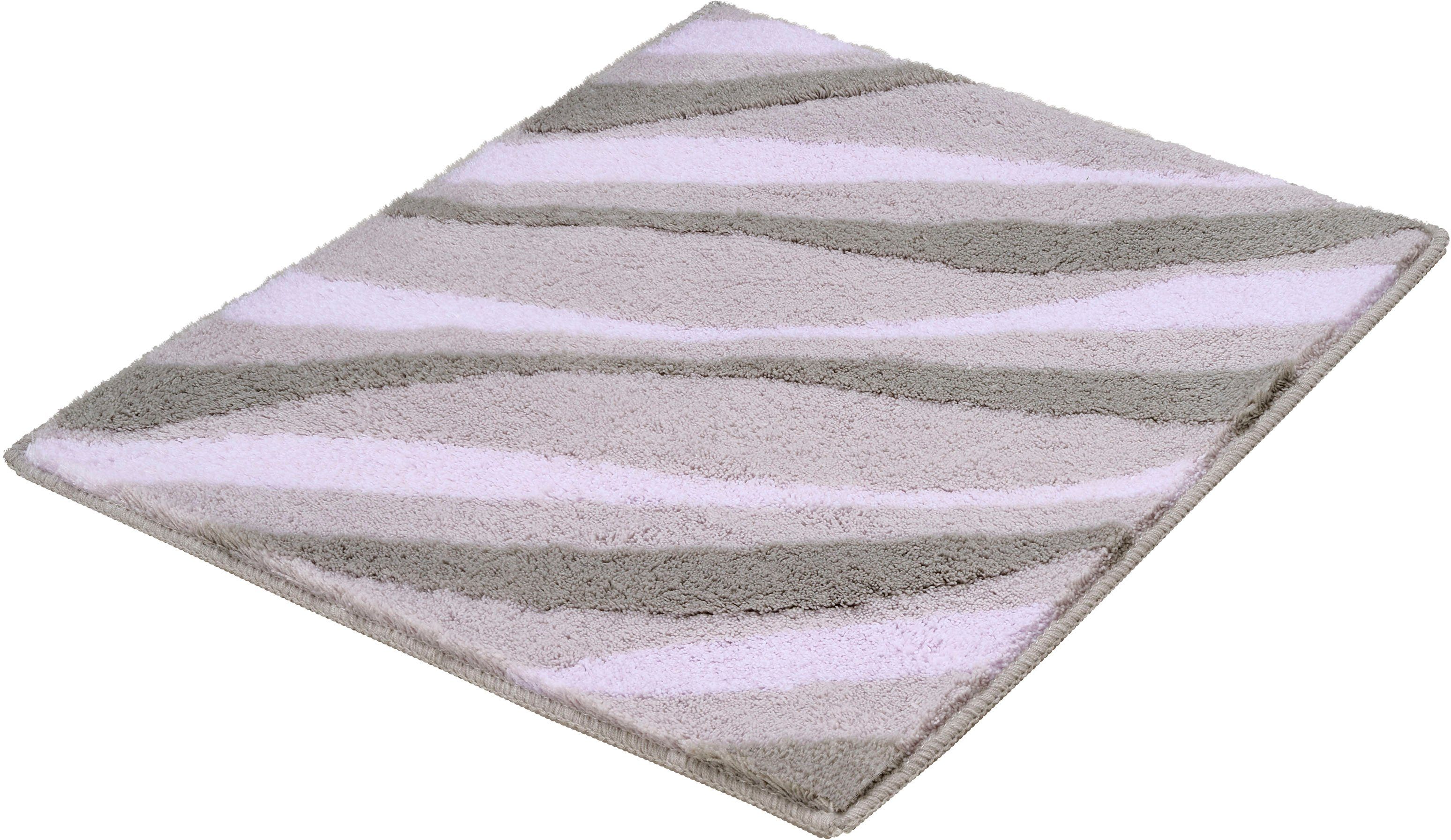 Kleine Wolke Badematte Dream, Höhe 20 mm, rutschhemmend beschichtet, fußbodenheizungsgeeignet, Polyacryl, rechteckig, Badteppich, Wellen Design