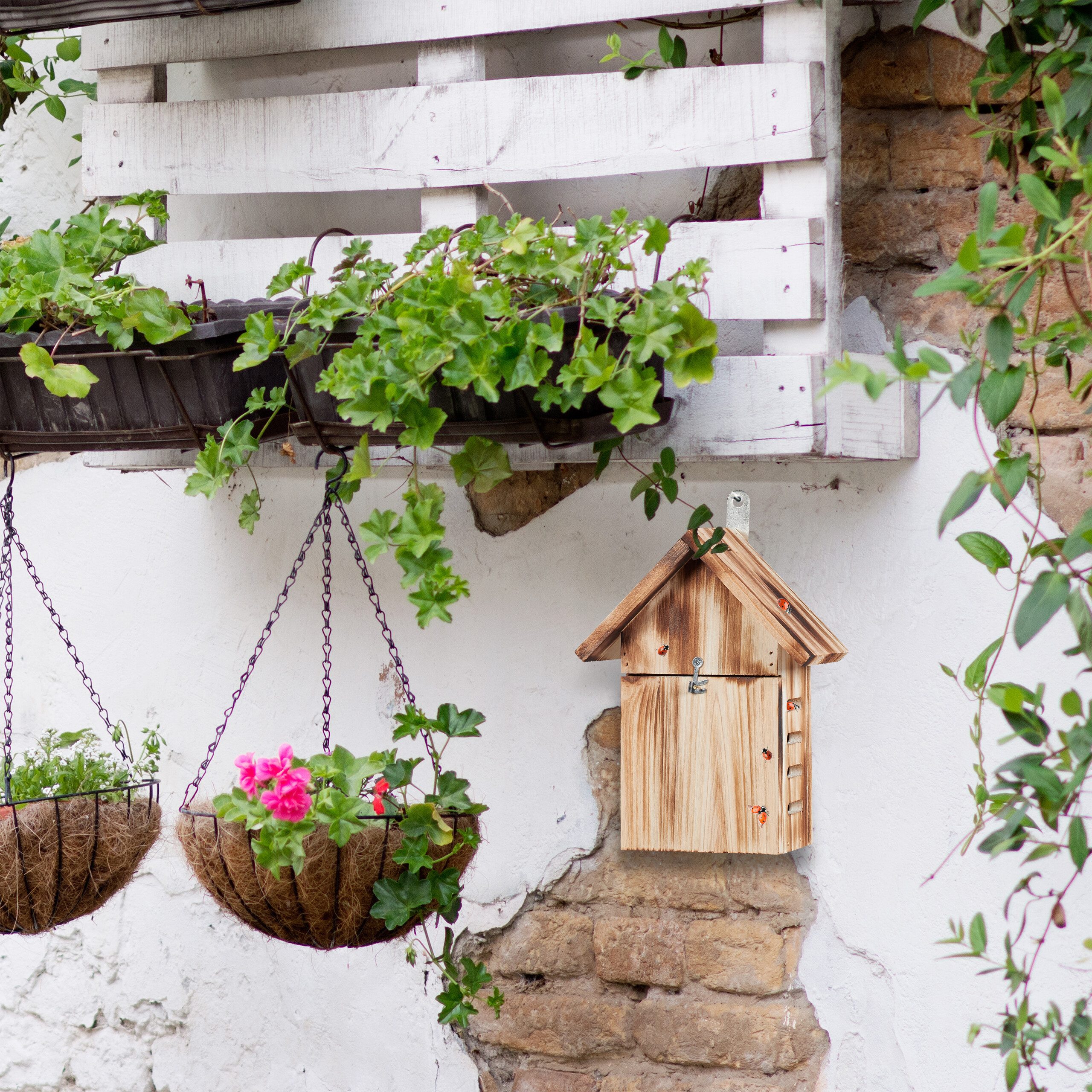 relaxdays Insektenhotel Marienkäferhaus aus Holz, (1-St)