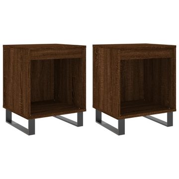 vidaXL Nachttisch Nachttische 2 Stk Braun Eichen-Optik 40x35x50 cm Holzwerkstoff