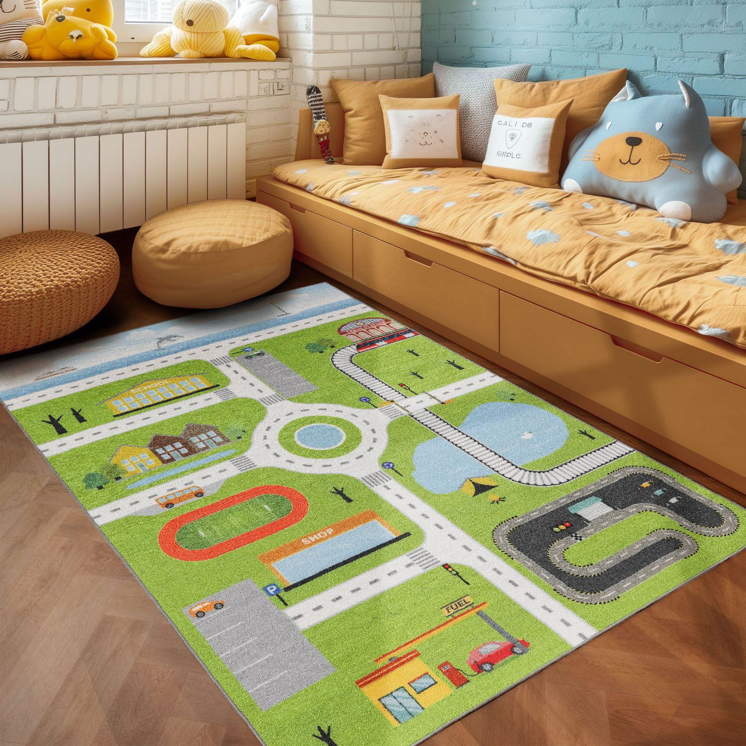 SIMPEX24 Teppich Spielstraße Design, Rechteckig, Höhe: günstig online kaufen
