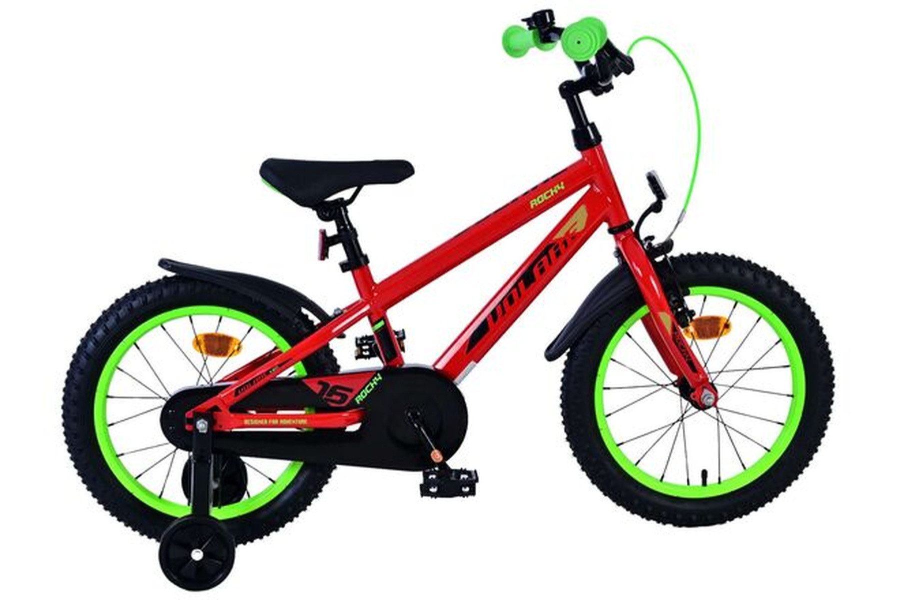 Kinderfahrrad Rocky Jungen 16 Zoll Rot – Handbremse, Rücktritt, Stützräder