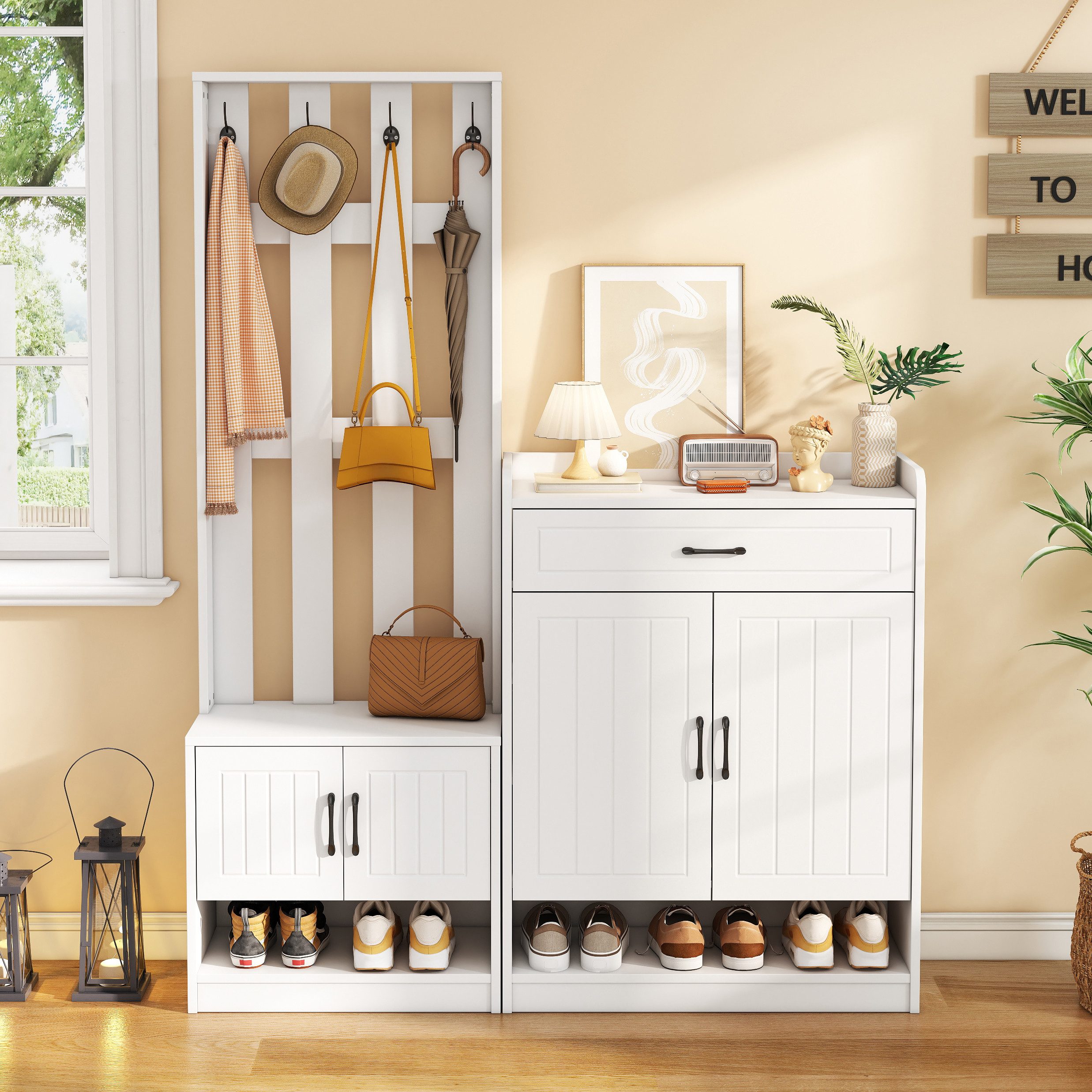 OKWISH Garderoben-Set Flurmöbel, Schuhwechsler-Set, (Wandhängeschrank, Flur günstig online kaufen