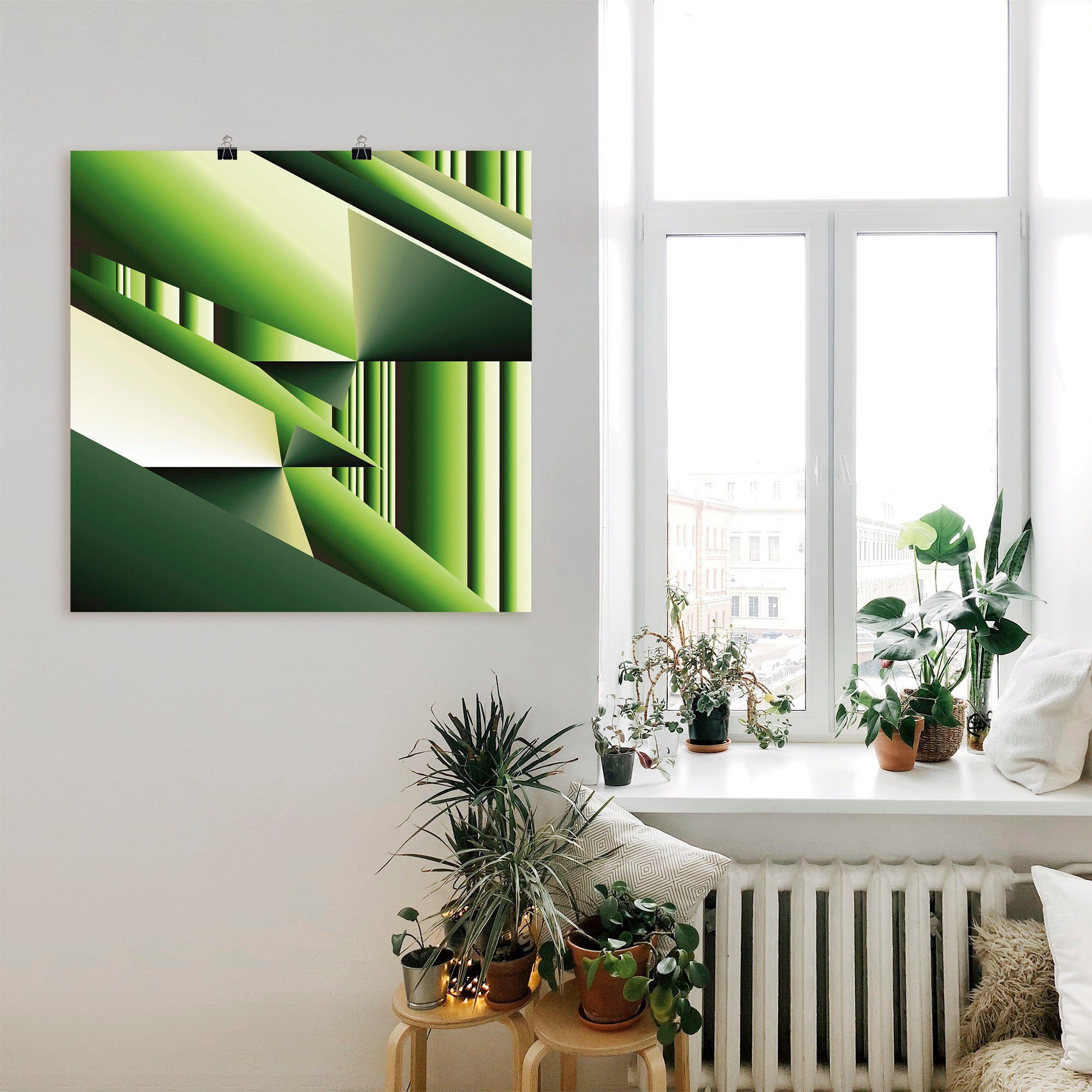 Artland Wandbild Grüner Bambus versch. St), Leinwandbild, Größen oder Alubild, in (1 Art, als Wandaufkleber Modern Muster Poster