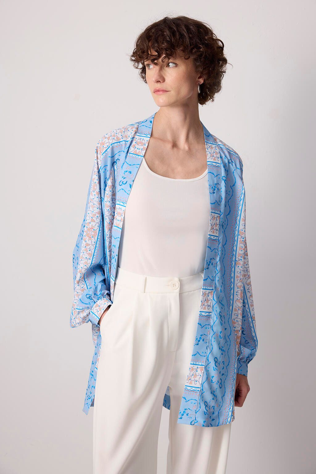 touche prive Maxikleid Gemusterter Oversize-Kimono