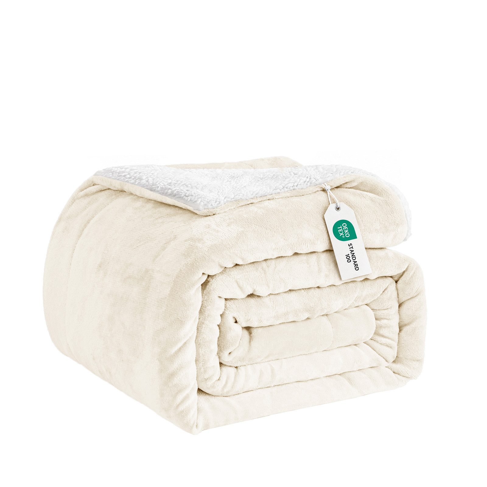 Wohndecke Sherpa-Fleece-Wohndecke, wendbar, kuschelig, warm, Grau, Einzelbett, Good Nite, Kuscheldecke, Polyester, für Zuhause und Reisen, grau, blau, schwarz