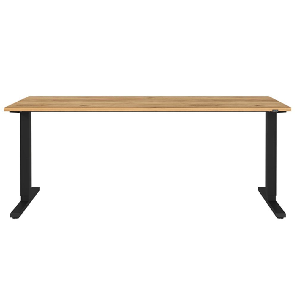 Schreibtisch mit LUGANO-01, Eiche Metallfüßen schwarzen 180/73/80 Navarra cm Lomadox Nb.