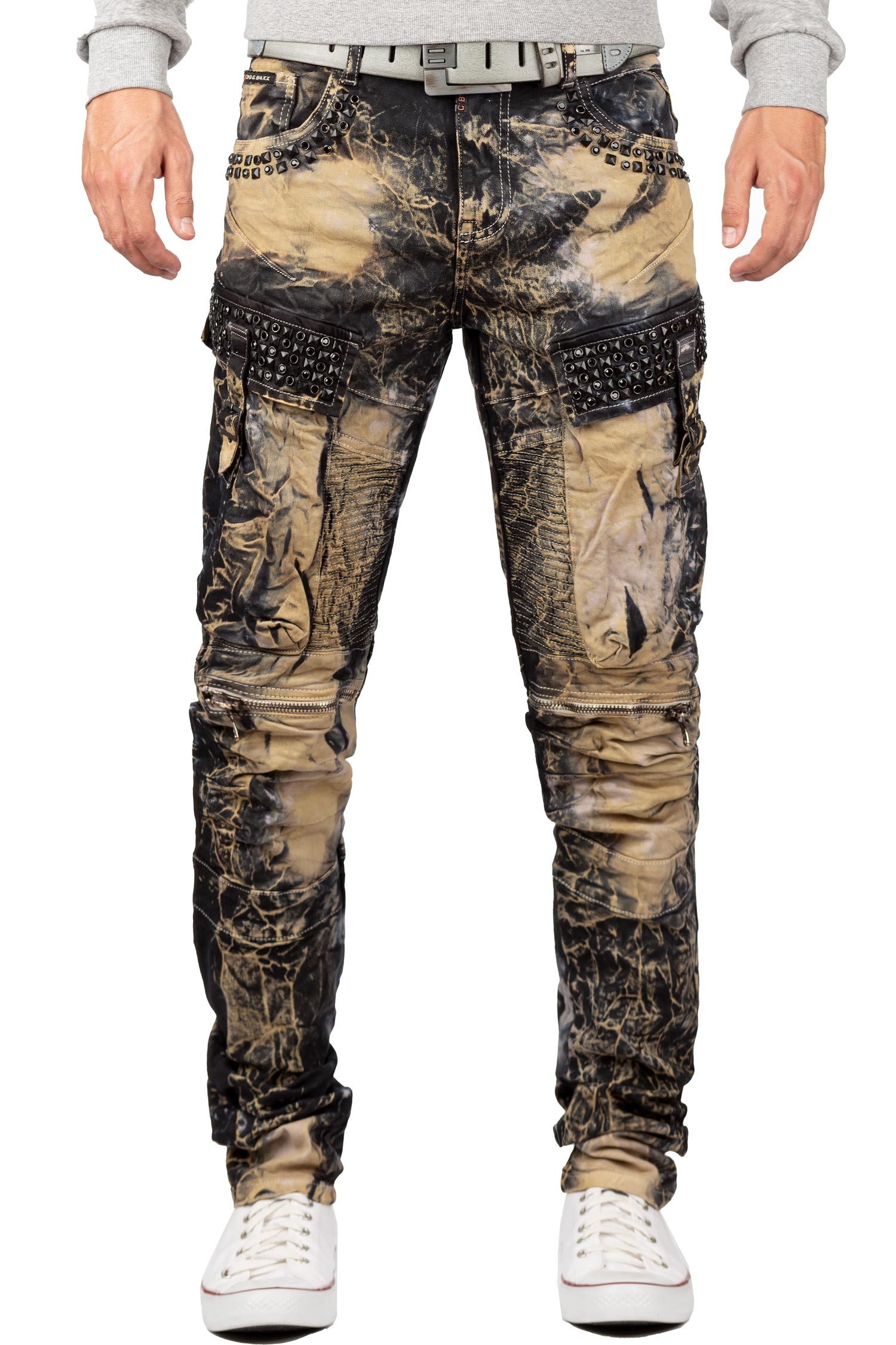 Cipo & Baxx Regular-fit-Jeans Cargo Hose BA-CD494 (1-tlg) Ziernähte und Rip günstig online kaufen