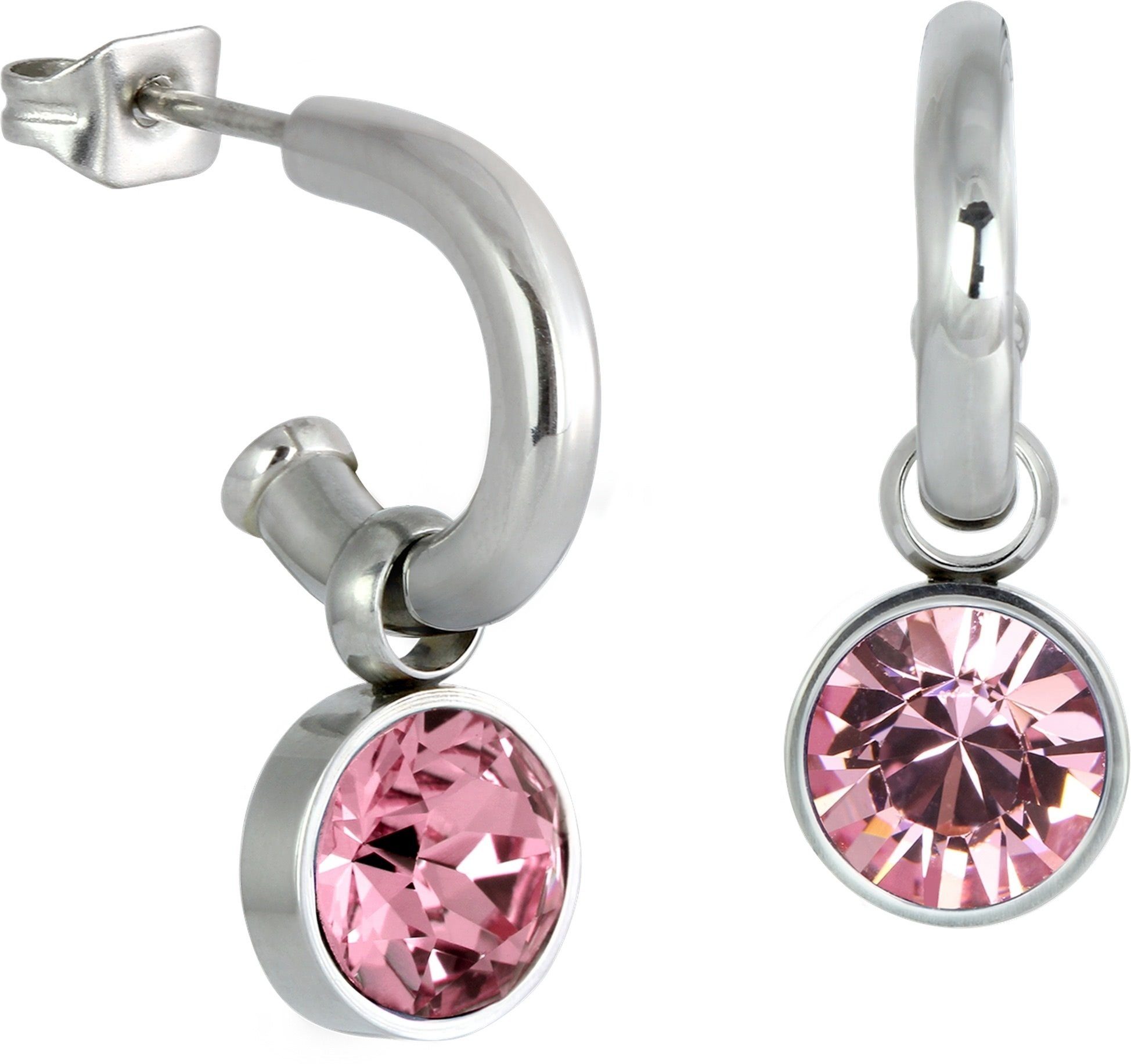 Amello Paar Creolen Amello Ohrringe Edelstahl Creolen rosa (Creolen), Damen günstig online kaufen