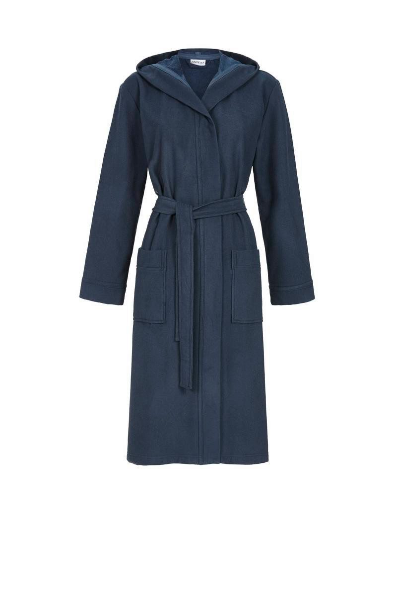 Ringella Unisex-Bademantel mit Kapuze und Bindegürtel, 45% Viskose 35% Polyester 20% Baumwolle (Frottee), Kapuze, Gürtel, Midilänge