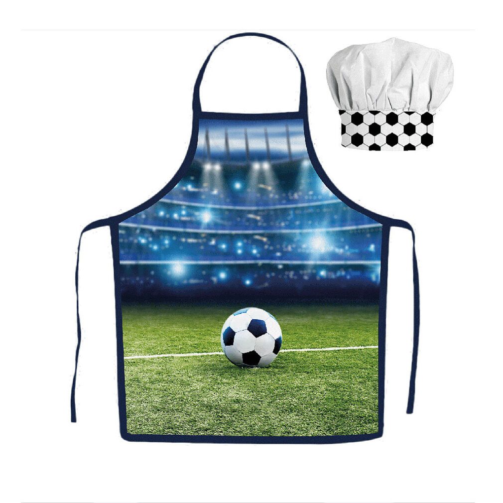Javoli.com Kochschürze Javoli Kinderschürze mit Kochmütze Fußballstadion