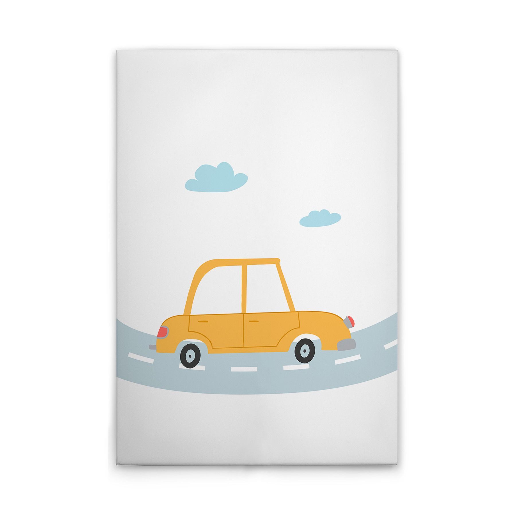 Tadessi Leinwandbild Leinwandbild Kinderzimmer Autos M1-No.51398, Keilrahmen in Weiß Gelb-, Fahrzeuge