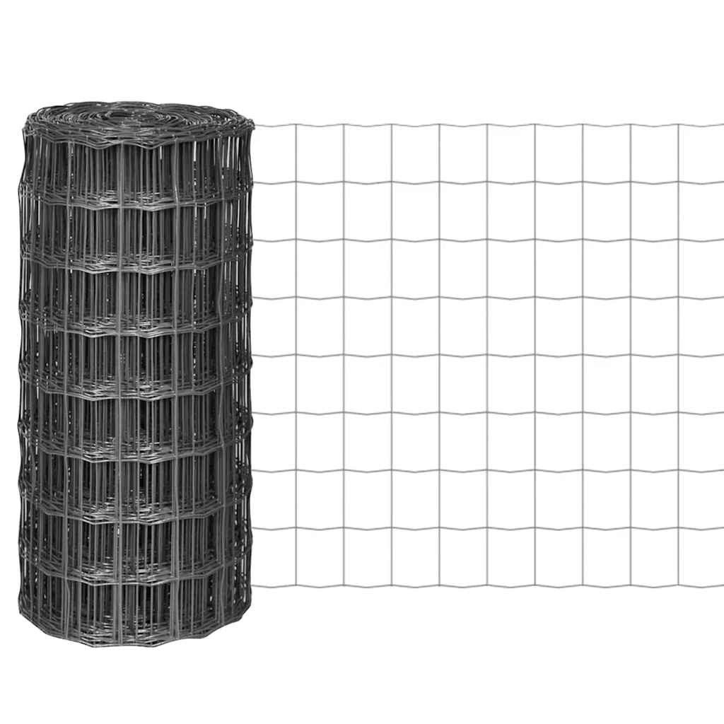 vidaXL Zaun vidaXL Drahtzäune PVC-beschichtetes Eisen Grau