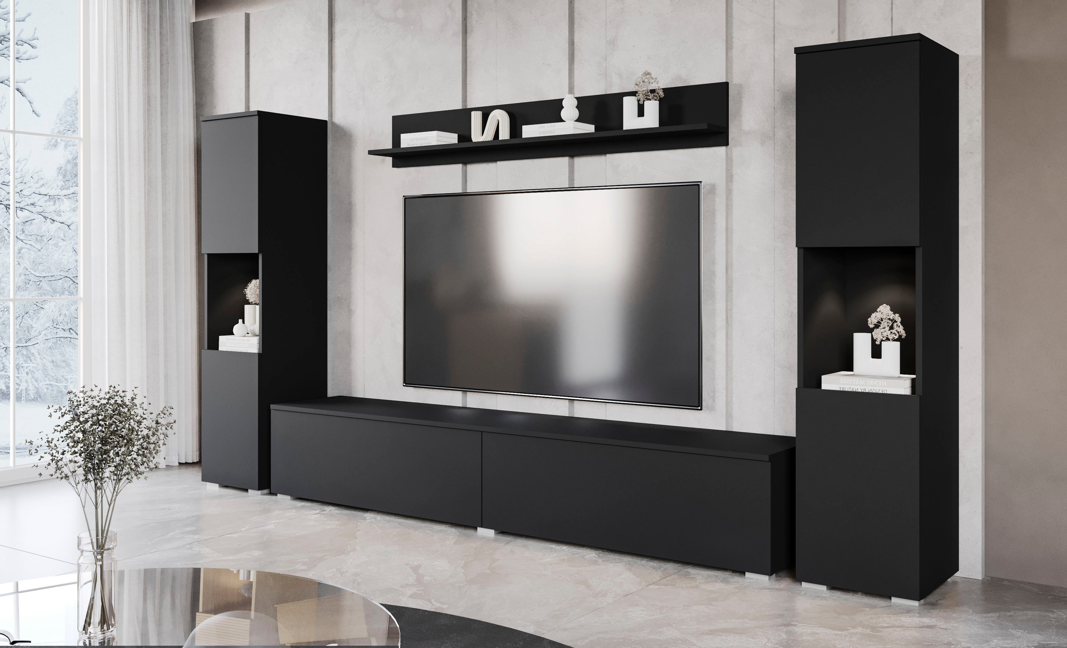 INOSIGN Wohnwand PARIS, Vitrine Türanschlag links/rechts günstig online kaufen