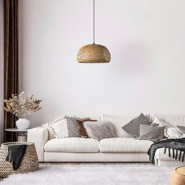 Paco Home Pendelleuchte PESA, ohne Leuchtmittel, Hängeleuchte Bambus Korblampen Boho Rattan Optik Natur E27