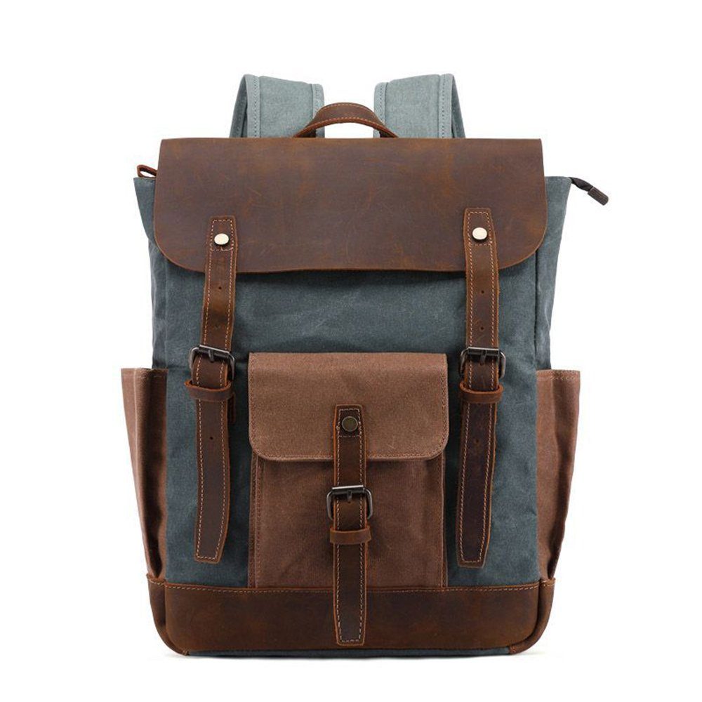 REDOM Laptoprucksack Rucksack Schulrucksack Lederrucksack Reiserucksack günstig online kaufen