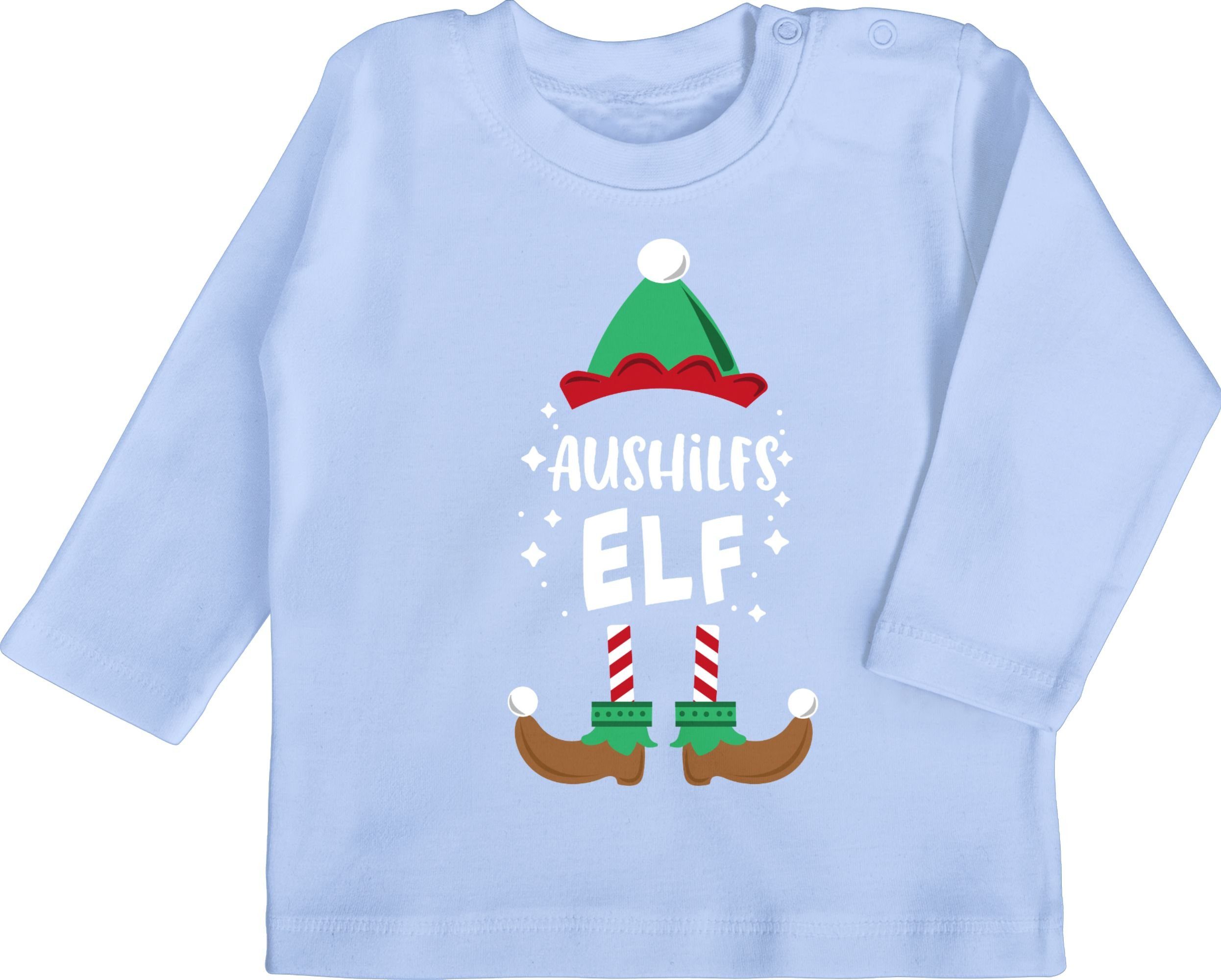 Babyblau Shirtracer Aushilfs-Elf Weihnachten T-Shirt 2 Kleidung Baby Weihnachten