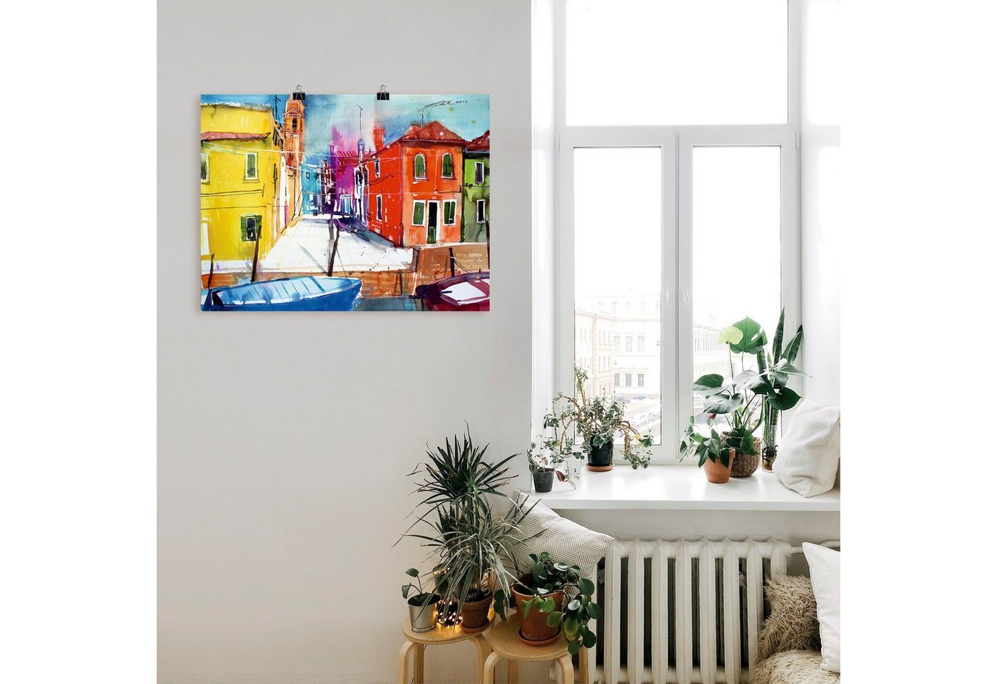 Artland Wandbild »Venedig, Burano, Fondamenta del Pizzo«, Italien (1 Stück), in vielen Größen & Produktarten - Alubild / Outdoorbild für den Außenbereich, Leinwandbild, Poster, Wandaufkleber / Wandtattoo auch für Badezimmer geeignet-kaufen