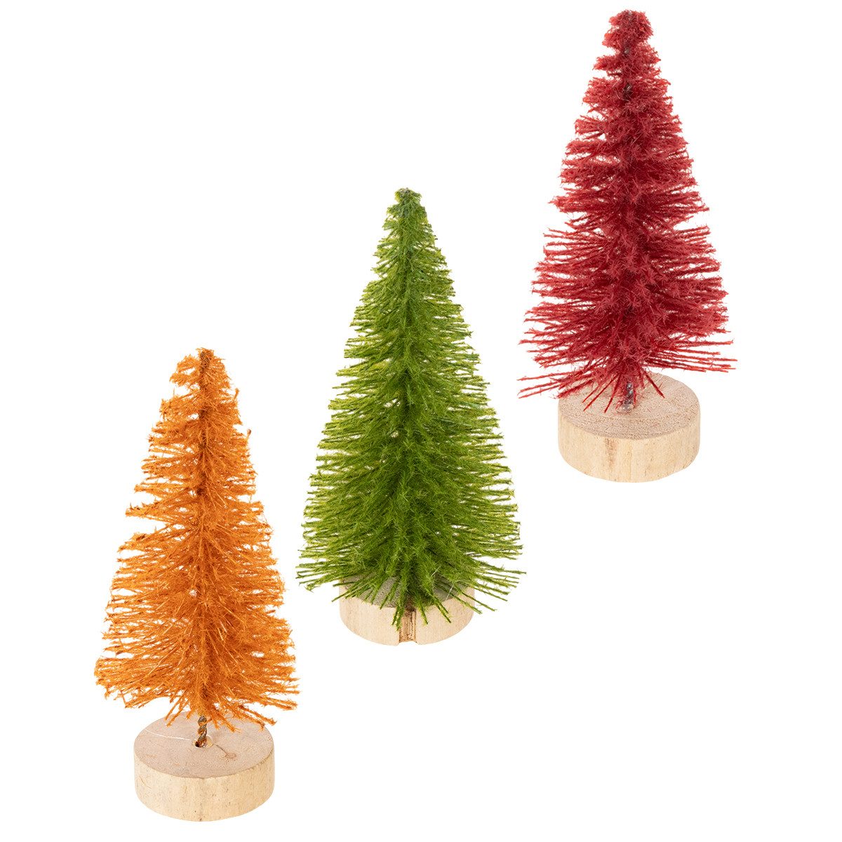 Florists Products Künstlicher Weihnachtsbaum Künstliche Weihnachtsbäume mit Holzfuß für festliche, 6 Stück
