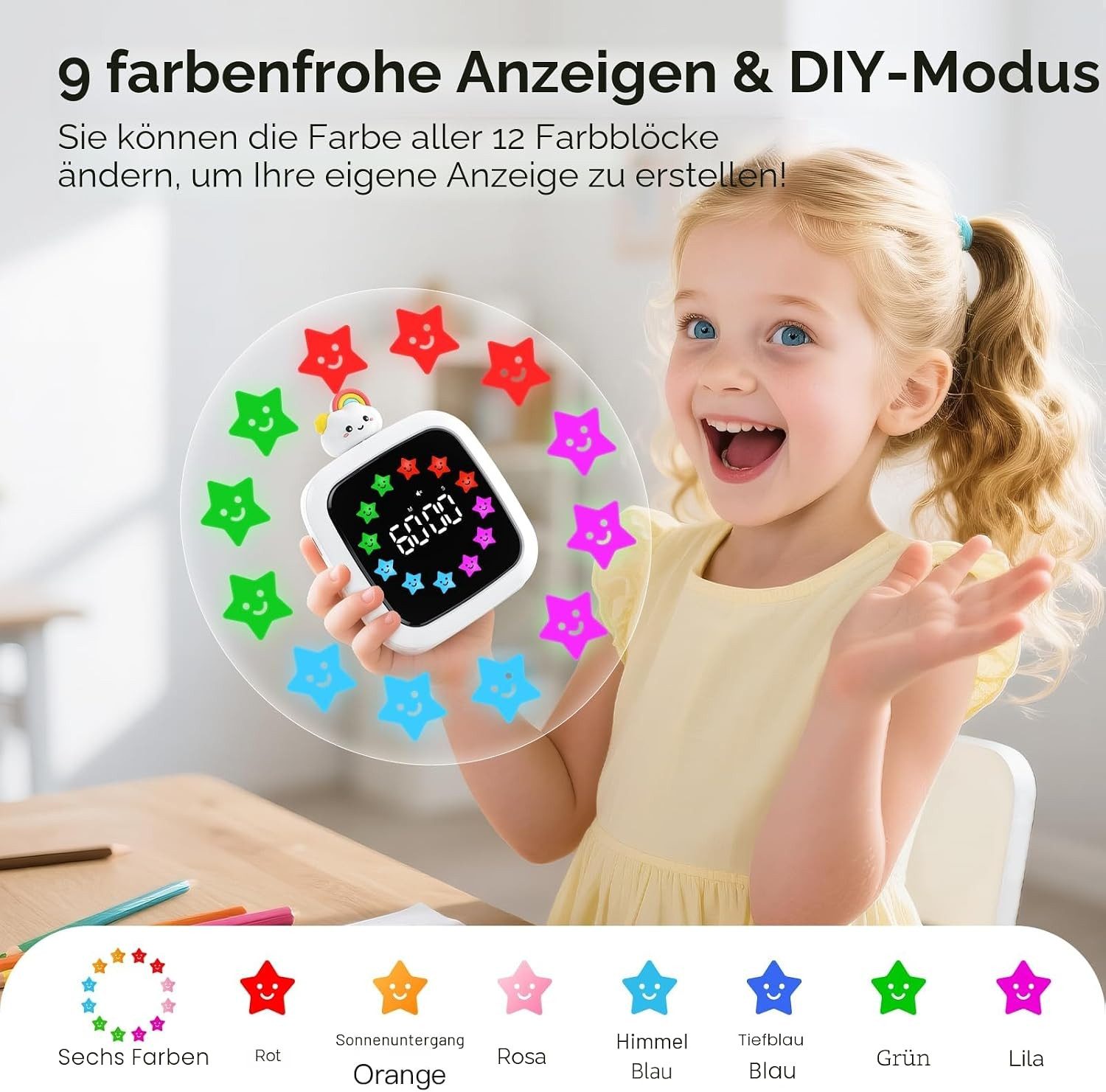 FELIXLEO Intervall-Timer Yunbaoit Visueller Timer Wiederaufladbar 99 Minuten Countdown