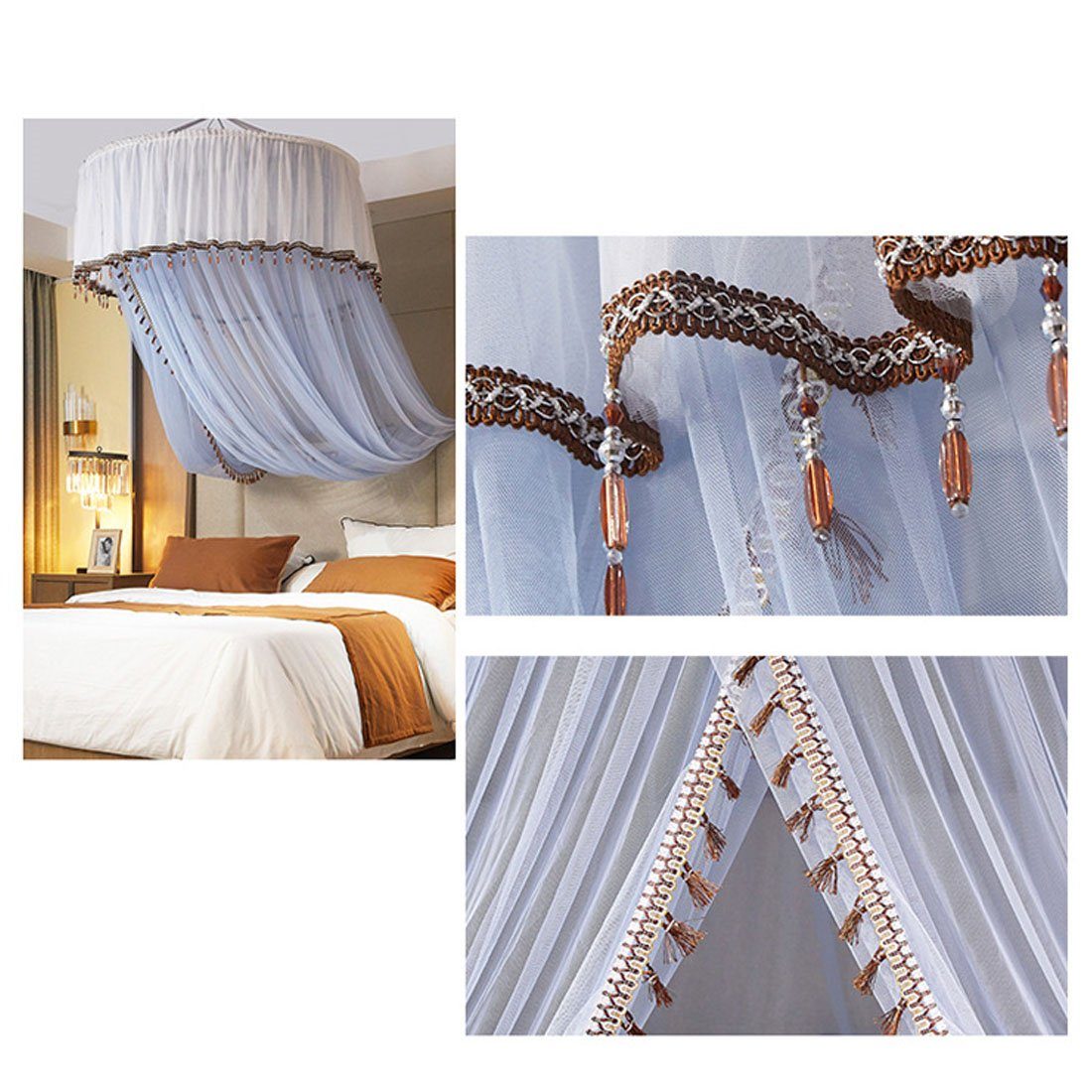 Moskitonetz,Anti-Moskito ZAXSD Prinzessin Stil Bettdecke Bett Vorhang Betthimmel Lila Kuppel