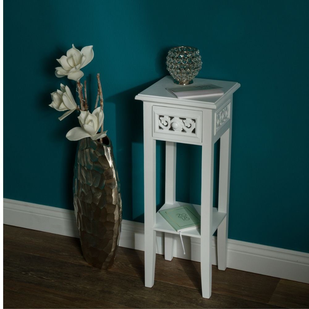 LebensWohnArt Beistelltisch Romantischer Telefontisch NADJA Weiß günstig online kaufen