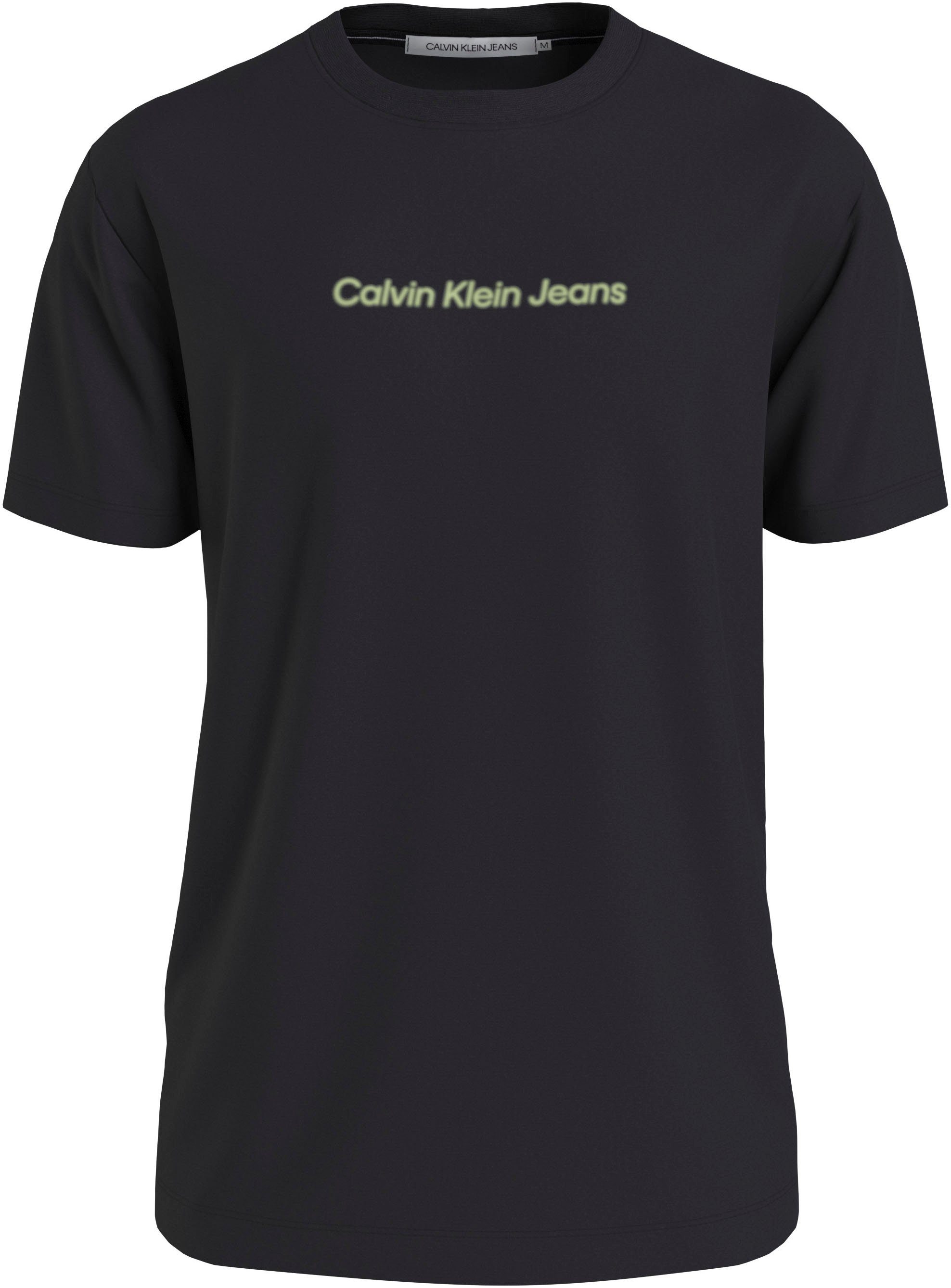 Jeans Calvin T-Shirt Klein CK TEE Black LOGO MIRRORED Ck
