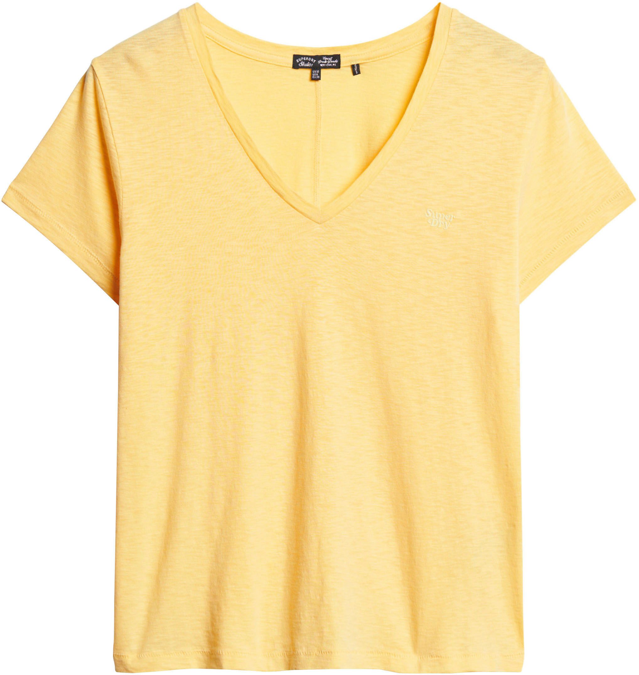 Superdry V-Shirt STUDIOS SLUB EMB VEE TEE strukturiertes T-Shirt mit V-Ausschnitt und Stickerei. Reduzierter Preis € 24,99. Unverbindliche Preisempfehlung € 29,99