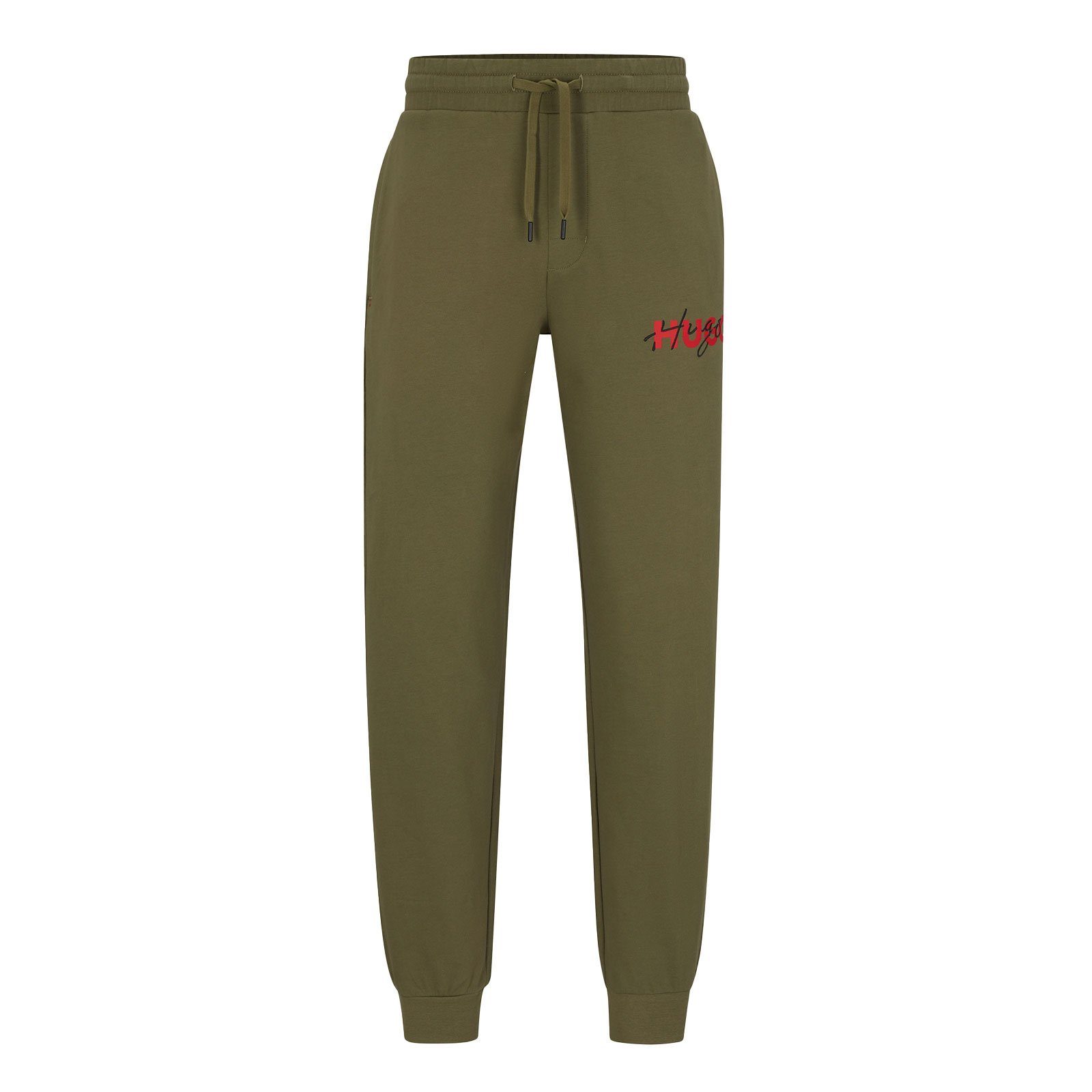 HUGO Loungehose Combined Pants mit verstellbarem Tunnelzug 345 open green