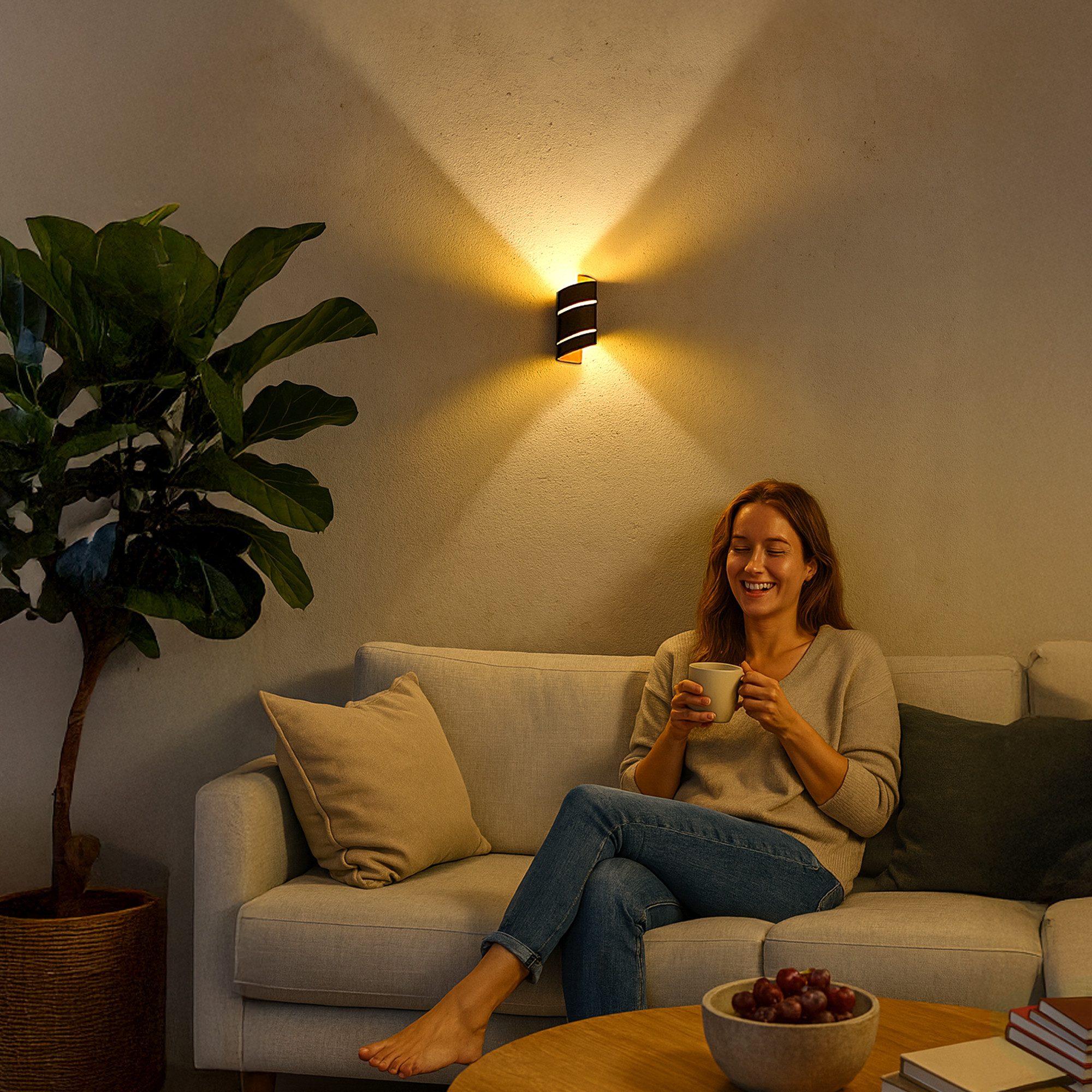 SSC-LUXon LED Wandleuchte Wandleuchte VYRA Wandstrahler Up & Down mit LED G9 dimmbar 3W warmweiß, Warmweiß