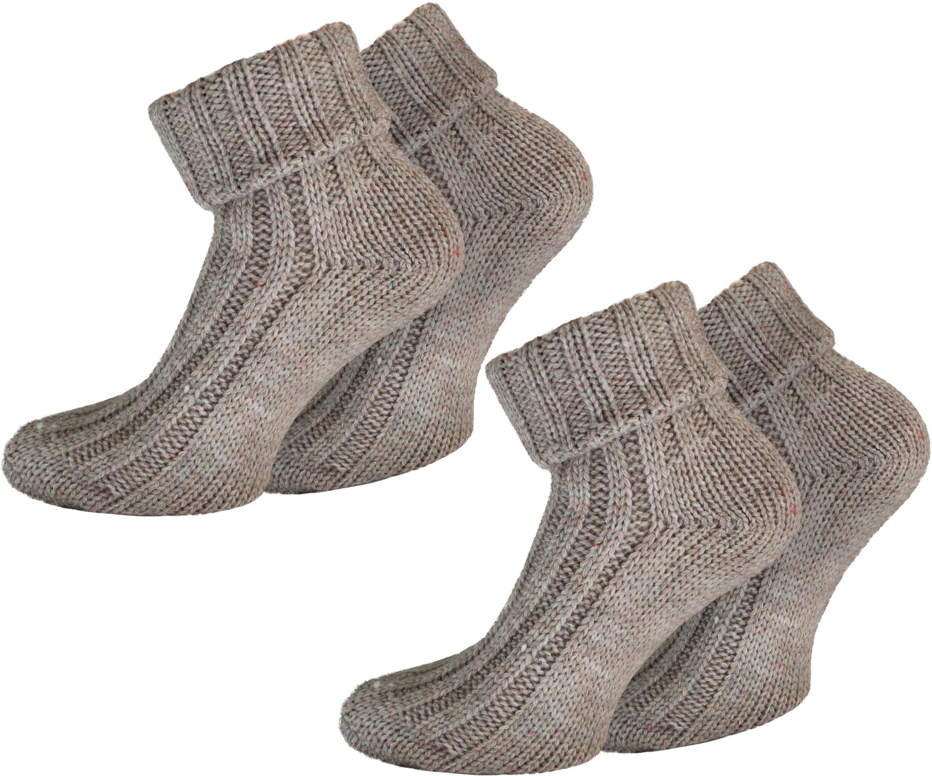 Thermosocken 2 Paar Alpaka-Socken mit Umschlag