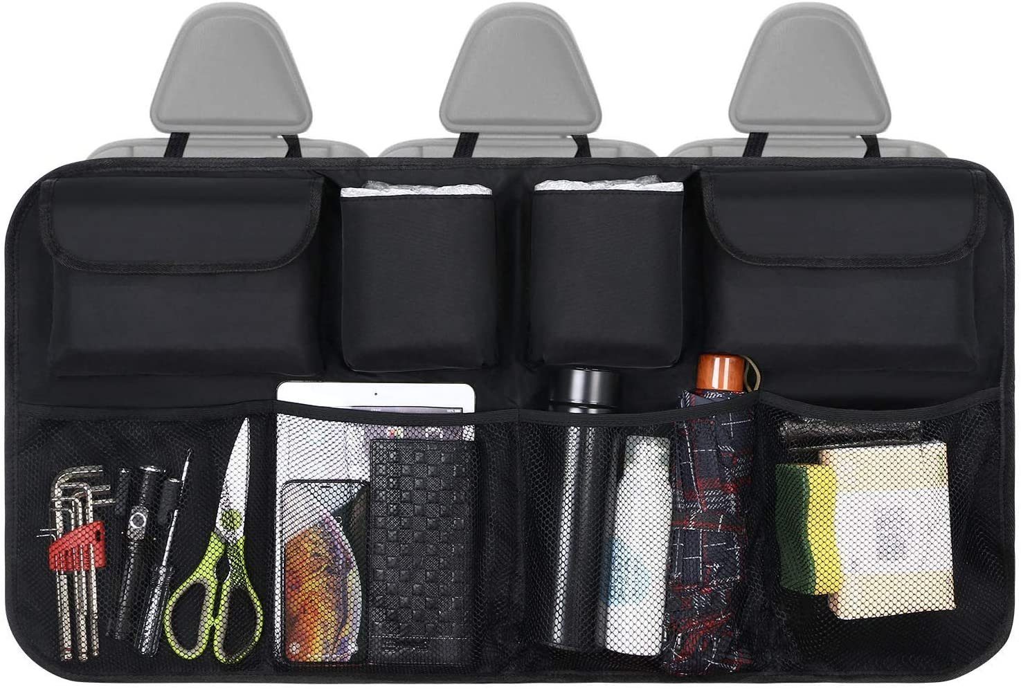 Auto KFZ Rücksitz Aufbewahrung Organizer Tasche mit Netztasche Kofferraum