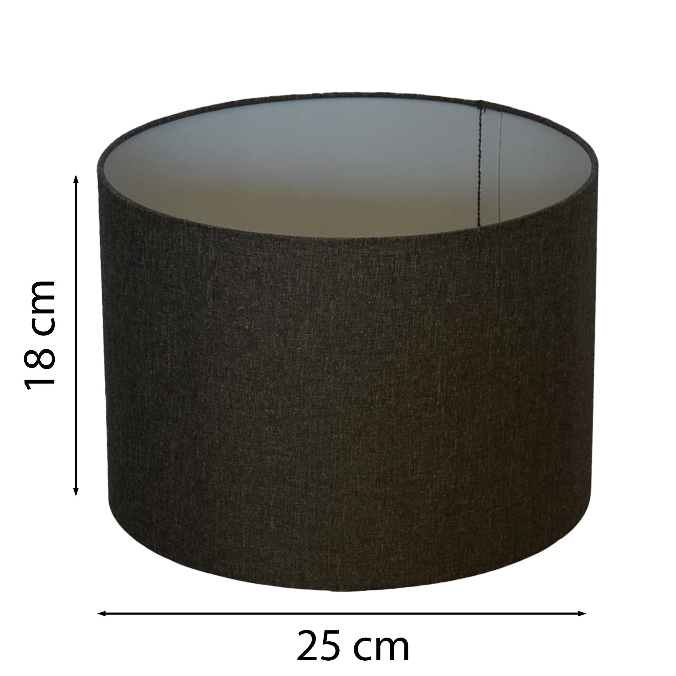 B&S Lampenschirm Lampenschirm Zylinder d.grau Leinen 25x25x18cm Jinming