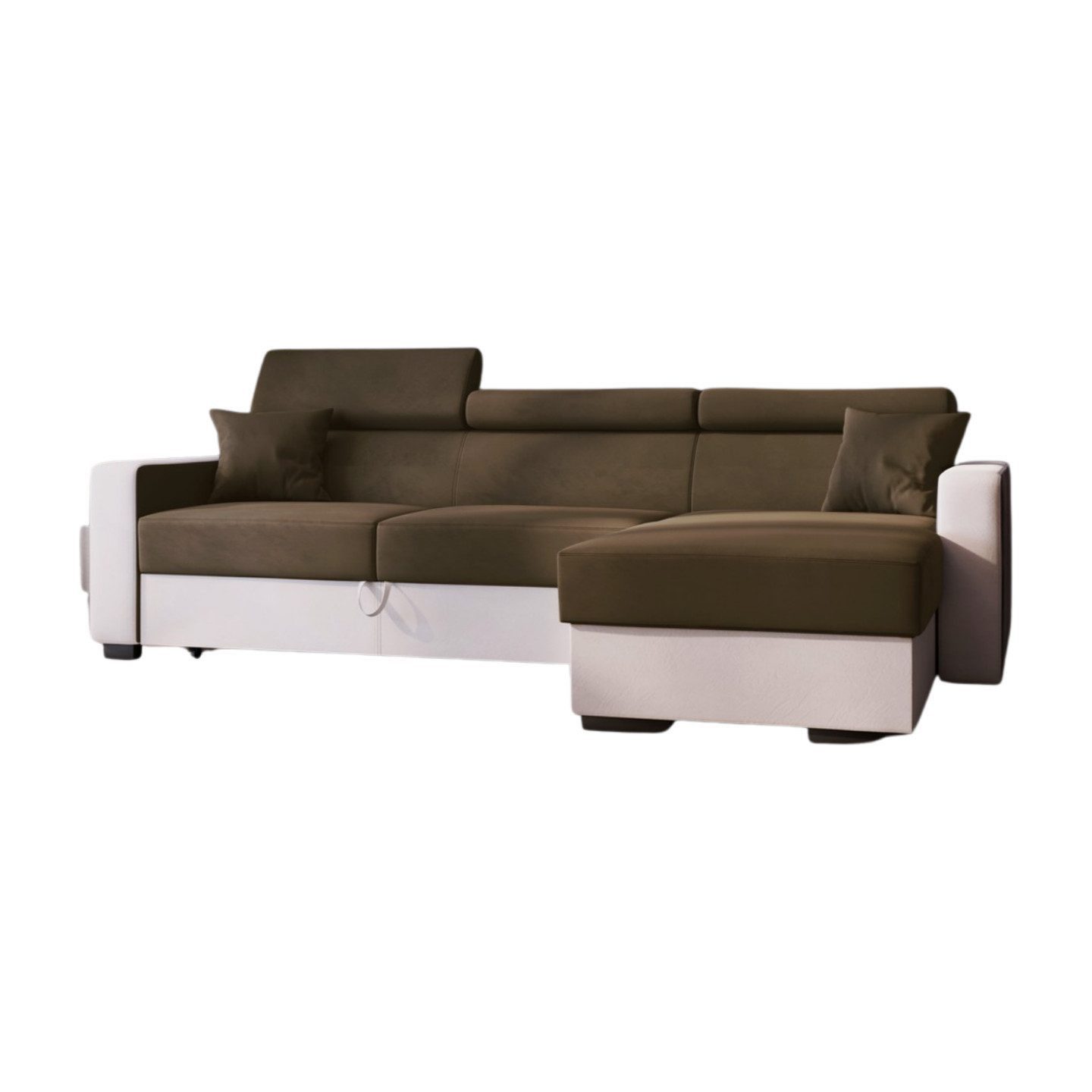 Goldstoff Ecksofa mit Schlaffunktion & Bettkasten günstig online kaufen