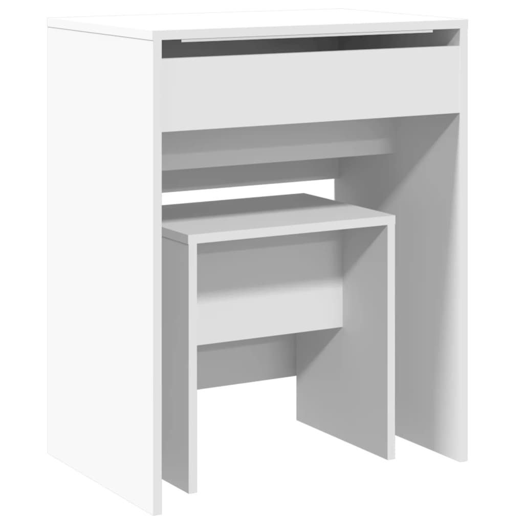 Schminktisch Schminktisch mit Hocker Weiß 60x40x113,5 cm