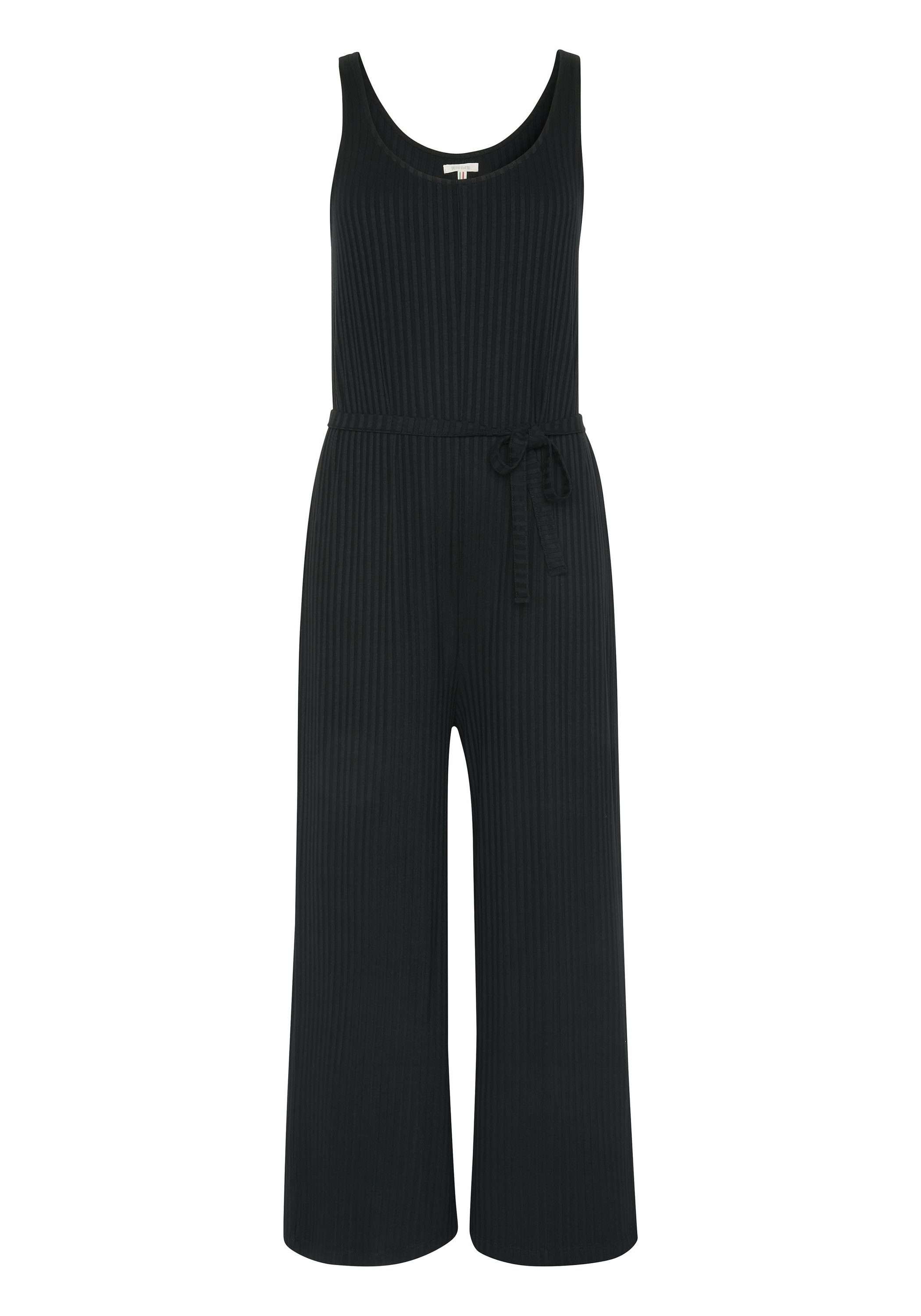 Black 90 Jumpsuit aus Rippoptik Fatto Viskose-Mix in Detto