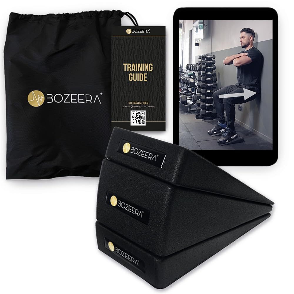 BOZEERA Yogablock Wadendehner Keil Set, Zum Dehnen und Trainieren:, Wadenstrecker, Beinstrecker, Kniekeil, Mobilisationskeil, Fußkeil