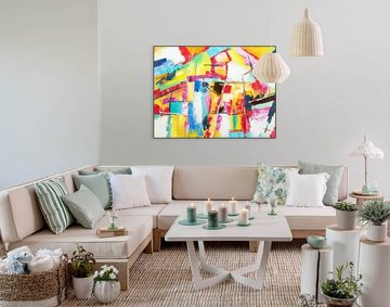 KUNSTLOFT Gemälde Kreatives Potpourri 100x75 cm, Leinwandbild 100% HANDGEMALT Wandbild Wohnzimmer