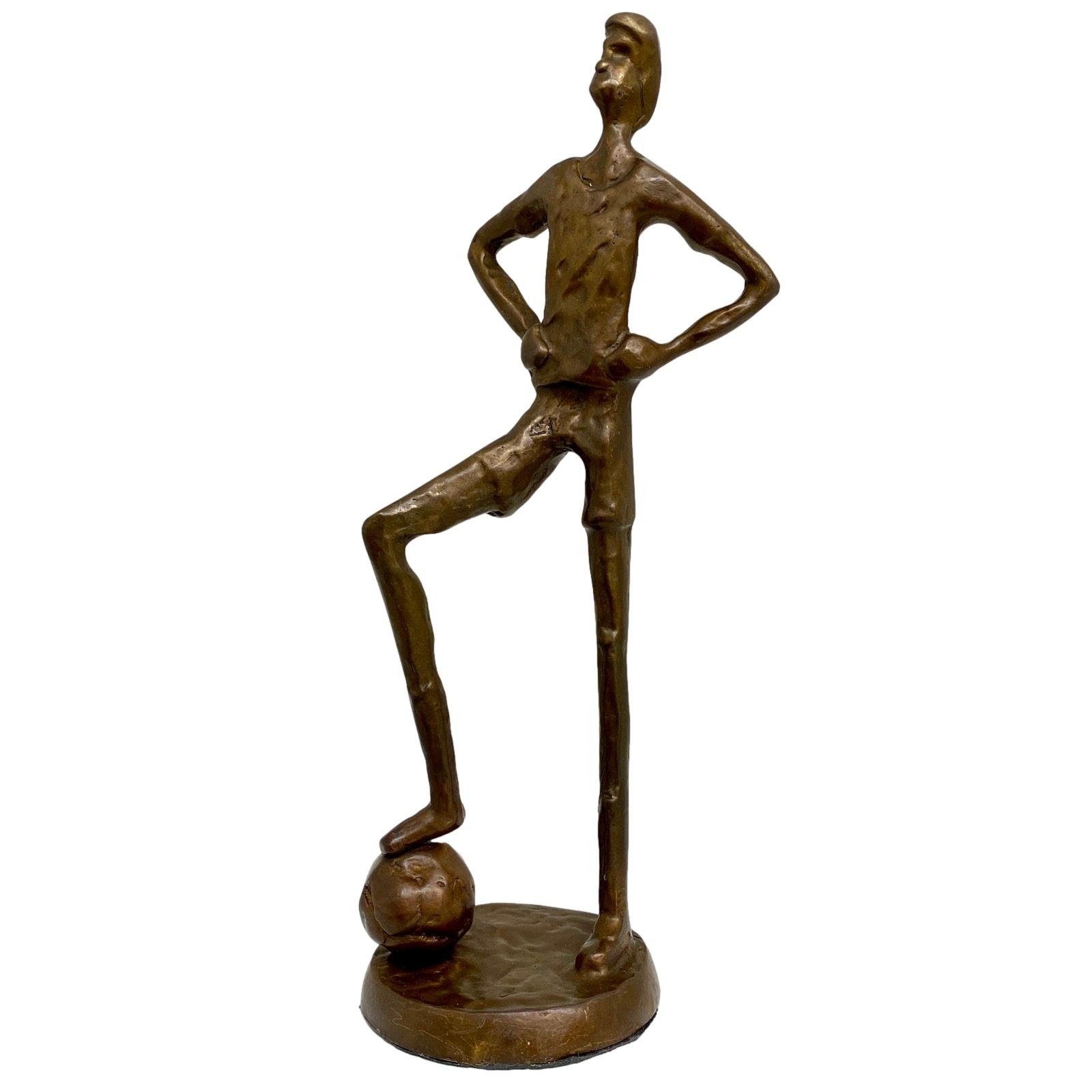 Aubaho Skulptur Skulptur Fussball Fussballer Antik-Stil Bronze Figur Moderne Pokal Tro