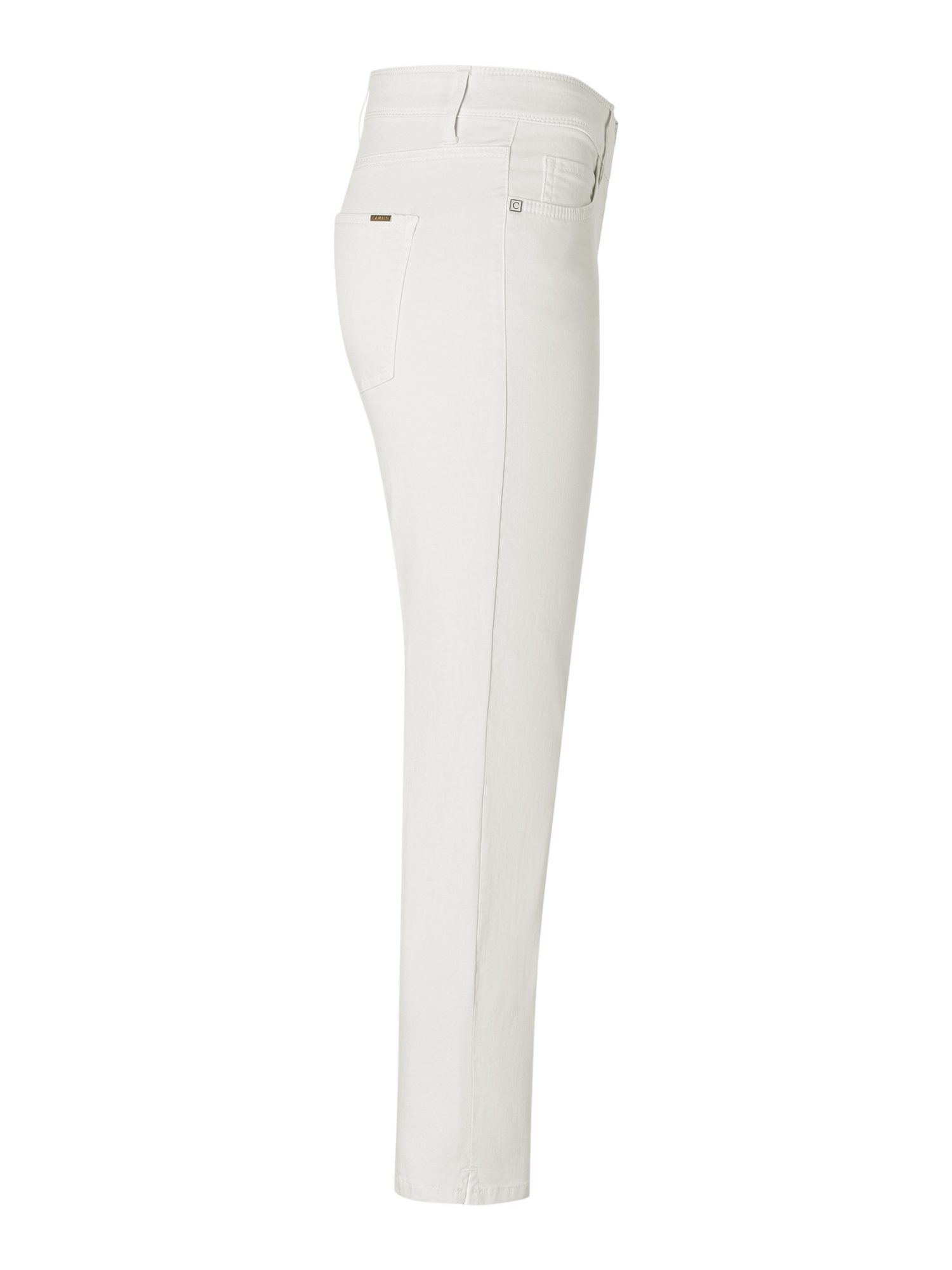 Cambio Stretch-Hose weiß, Casual, Baumwolle, Unifarben, Regular Fit, Mittel