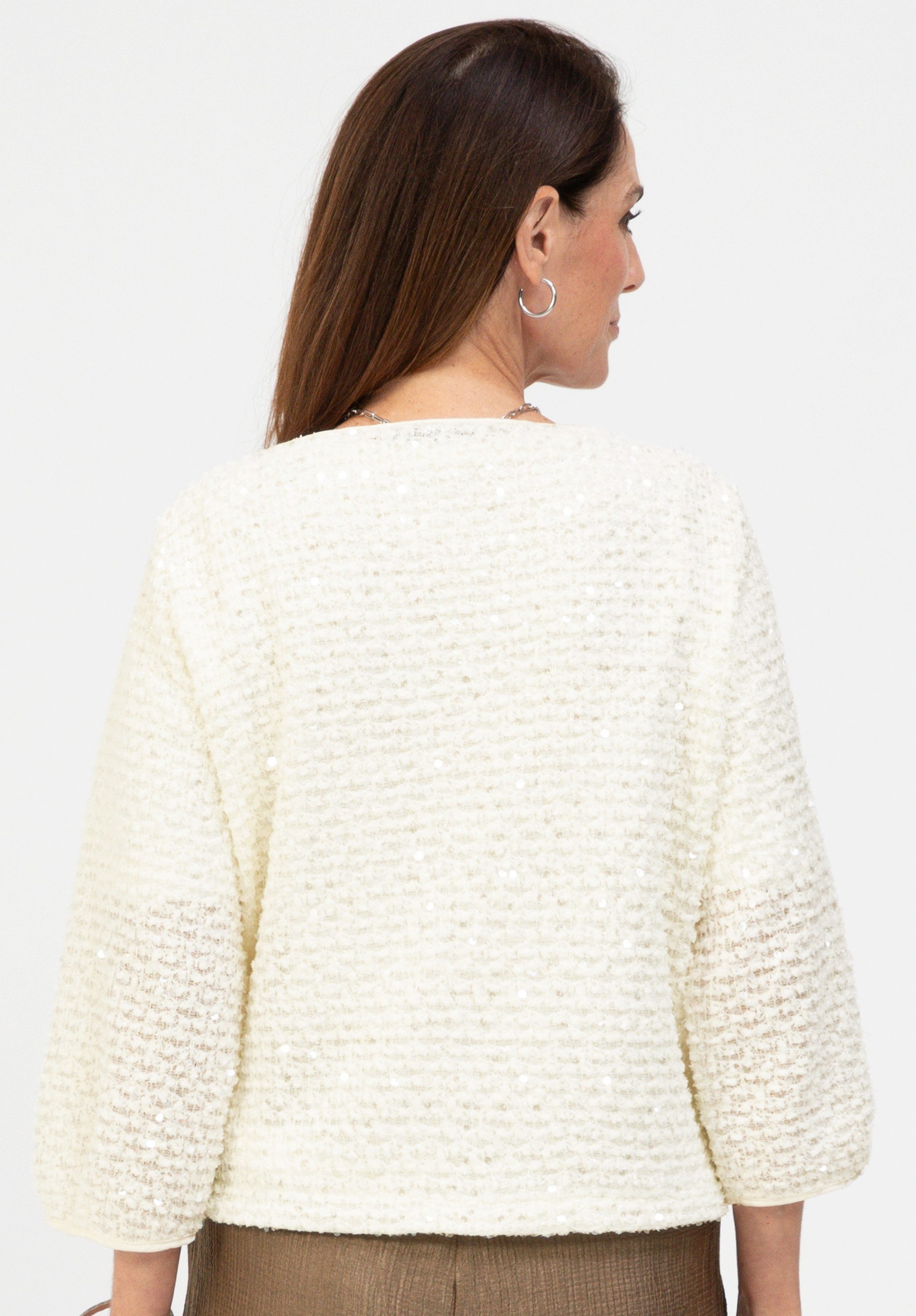 bianca Kurzjacke THEA aus Strickware mit Pallietten